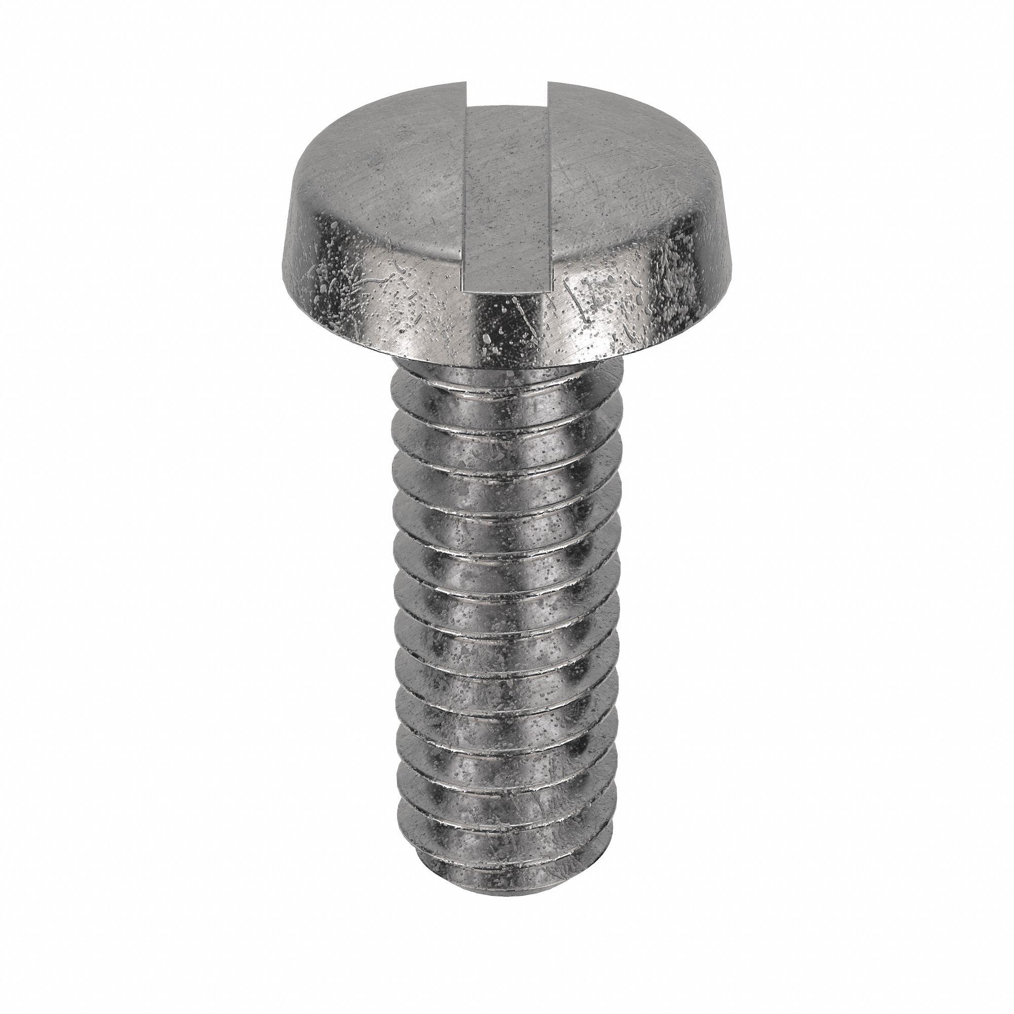 Machine Screw: M2x0.40 Thread Size, 6 mm Lg, 316, Stainless Steel, Plain, Cheese, Slotted, 50 PK