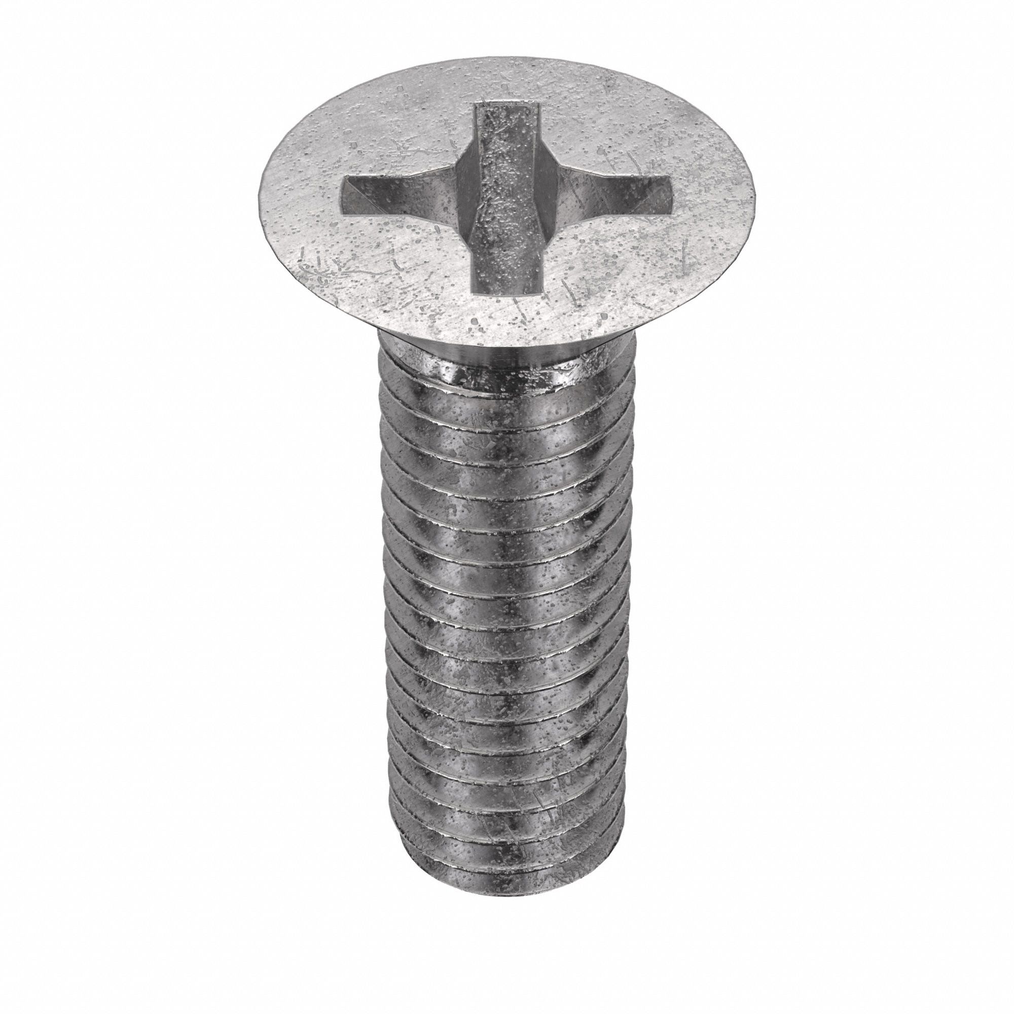 Machine Screw: M3x0.50 Thread Size, 10 mm Lg, 316, Stainless Steel, Plain, Flat, Phillips, 50 PK