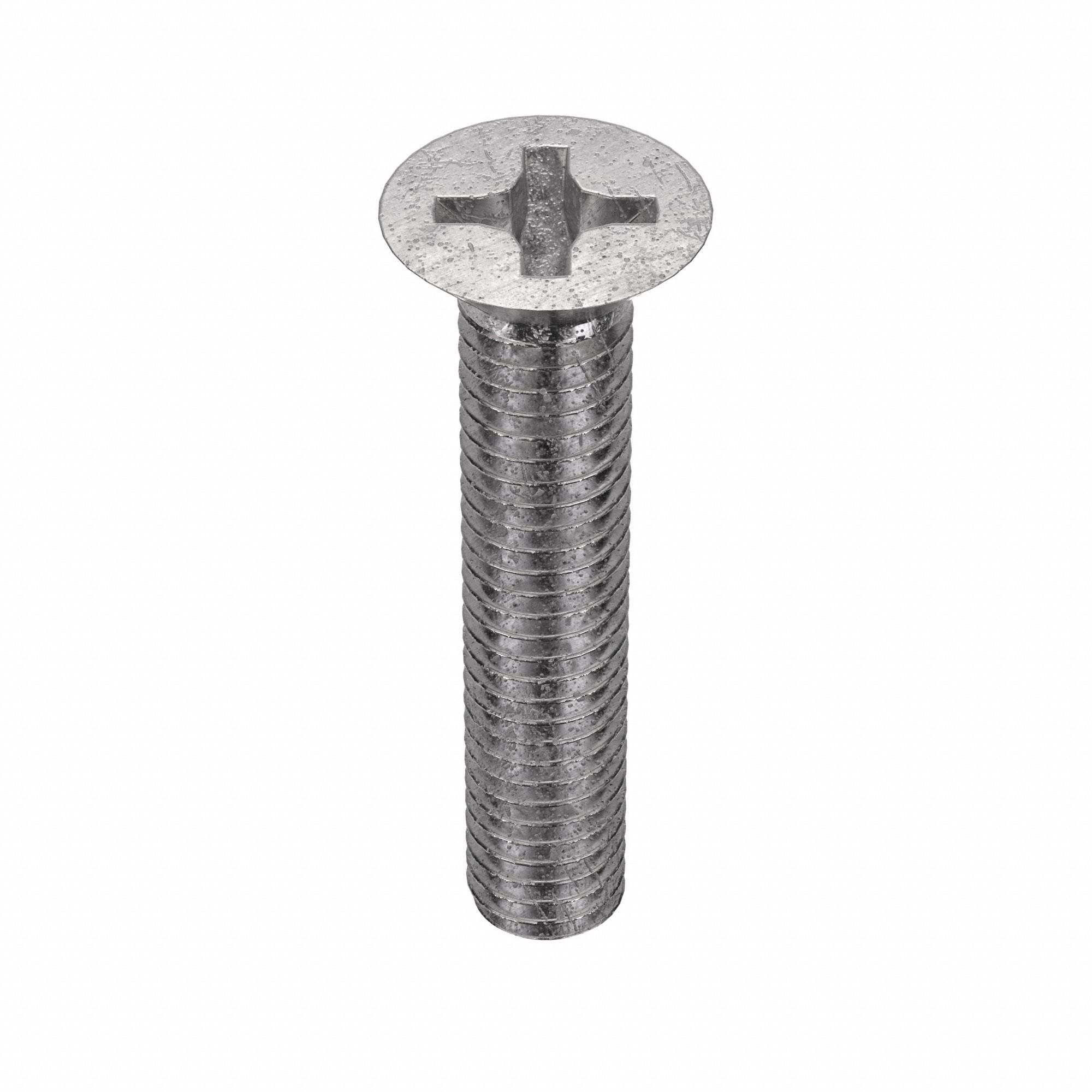 Machine Screw: M3x0.50 Thread Size, 16 mm Lg, 316, Stainless Steel, Plain, Flat, Phillips, 50 PK