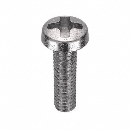 M2.5 Thread Size, 8 mm Lg, Machine Screw - 31JR99|M55340.025.0008 ...