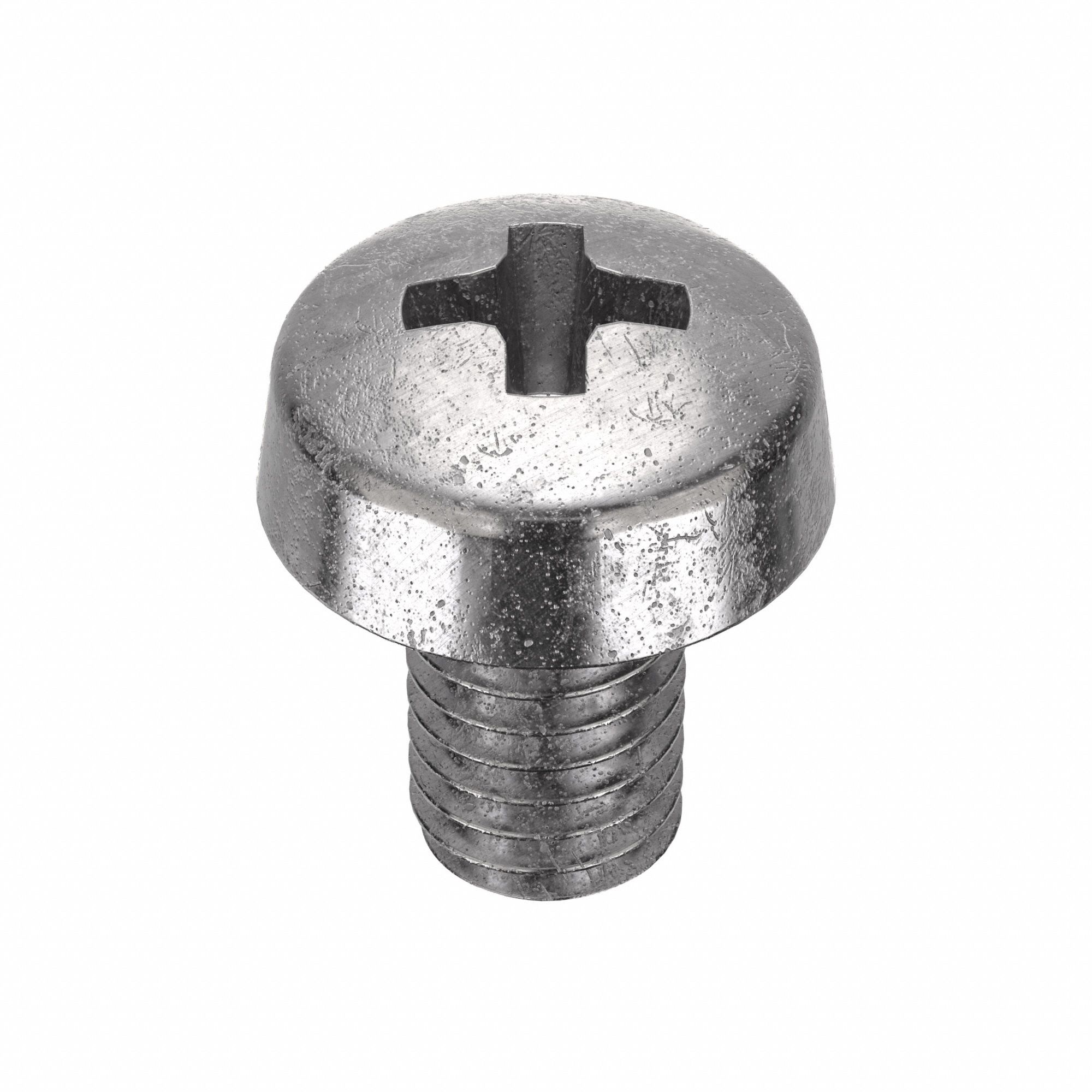Machine Screw: M3x0.50 Thread Size, 5 mm Lg, 316, Stainless Steel, Plain, Cheese, Phillips, 50 PK