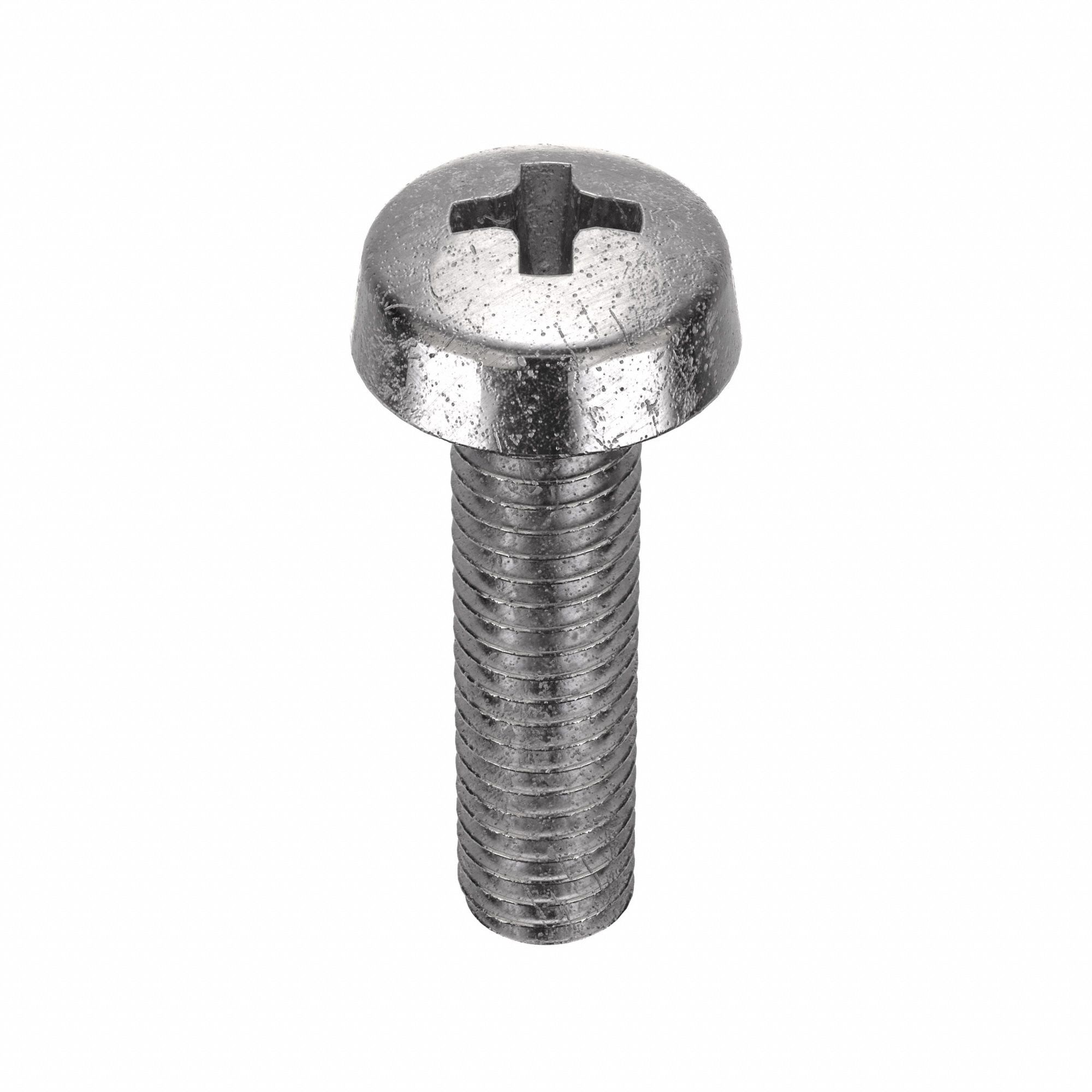Machine Screw: M3x0.50 Thread Size, 12 mm Lg, 316, Stainless Steel, Plain, Cheese, Phillips, 50 PK