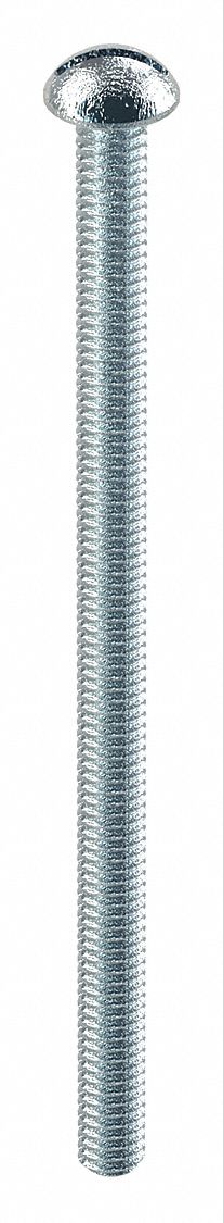 Machine Screw: #8-32 Thread Size, 3 in Lg, Steel, Zinc-Plated, Round, Slotted, Machine Screw, 100 PK