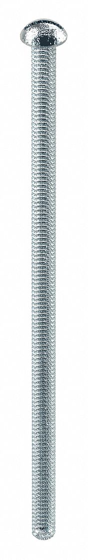 Machine Screw: #8-32 Thread Size, 4 in Lg, Steel, Zinc-Plated, Round, Slotted, Machine Screw, 100 PK