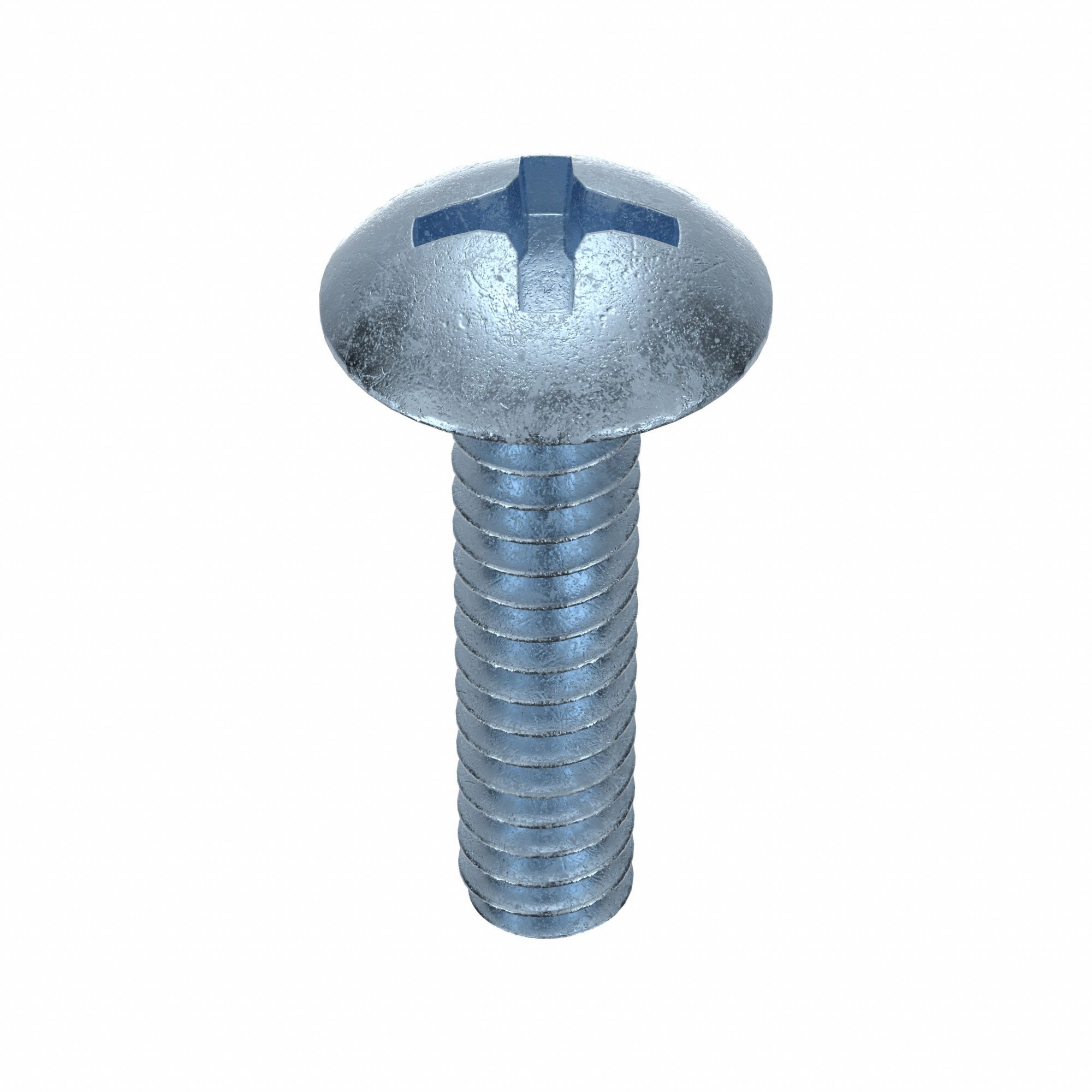 Machine Screw: #6-32 Thread Size, 1/2 in Lg, Steel, Zinc-Plated, Truss, Phillips, 100 PK