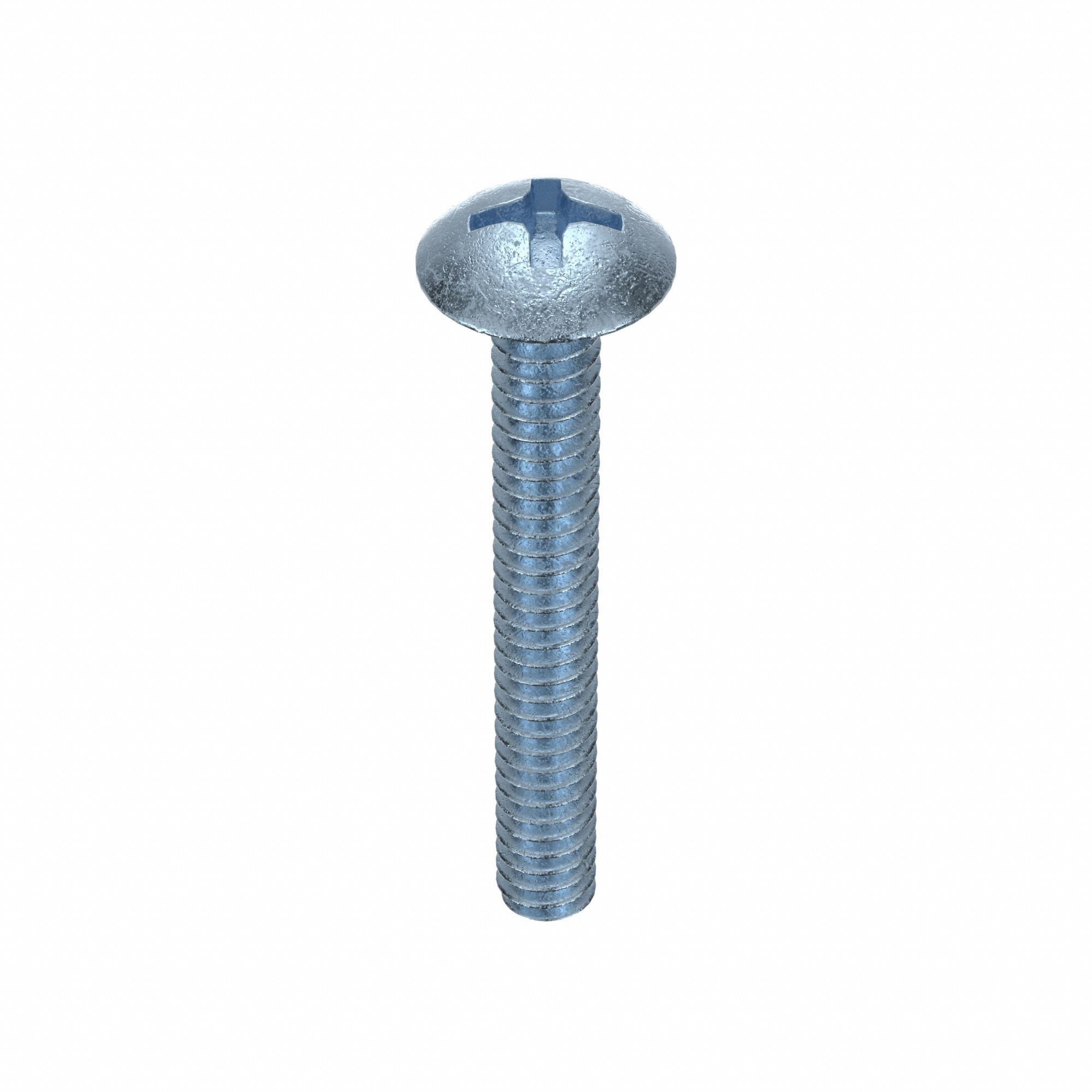 Machine Screw: #6-32 Thread Size, 1 in Lg, Steel, Zinc-Plated, Truss, Phillips, 100 PK