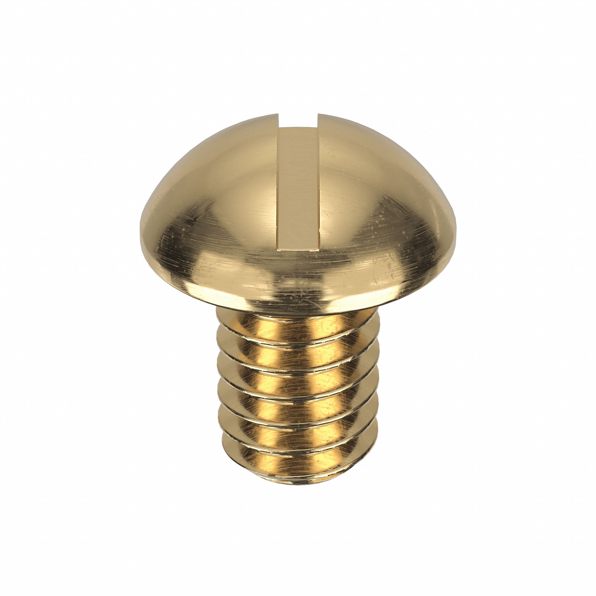 Machine Screw: #8-32 Thread Size, 1/4 in Lg, Brass, Plain, Round, Slotted, Machine Screw, 50 PK