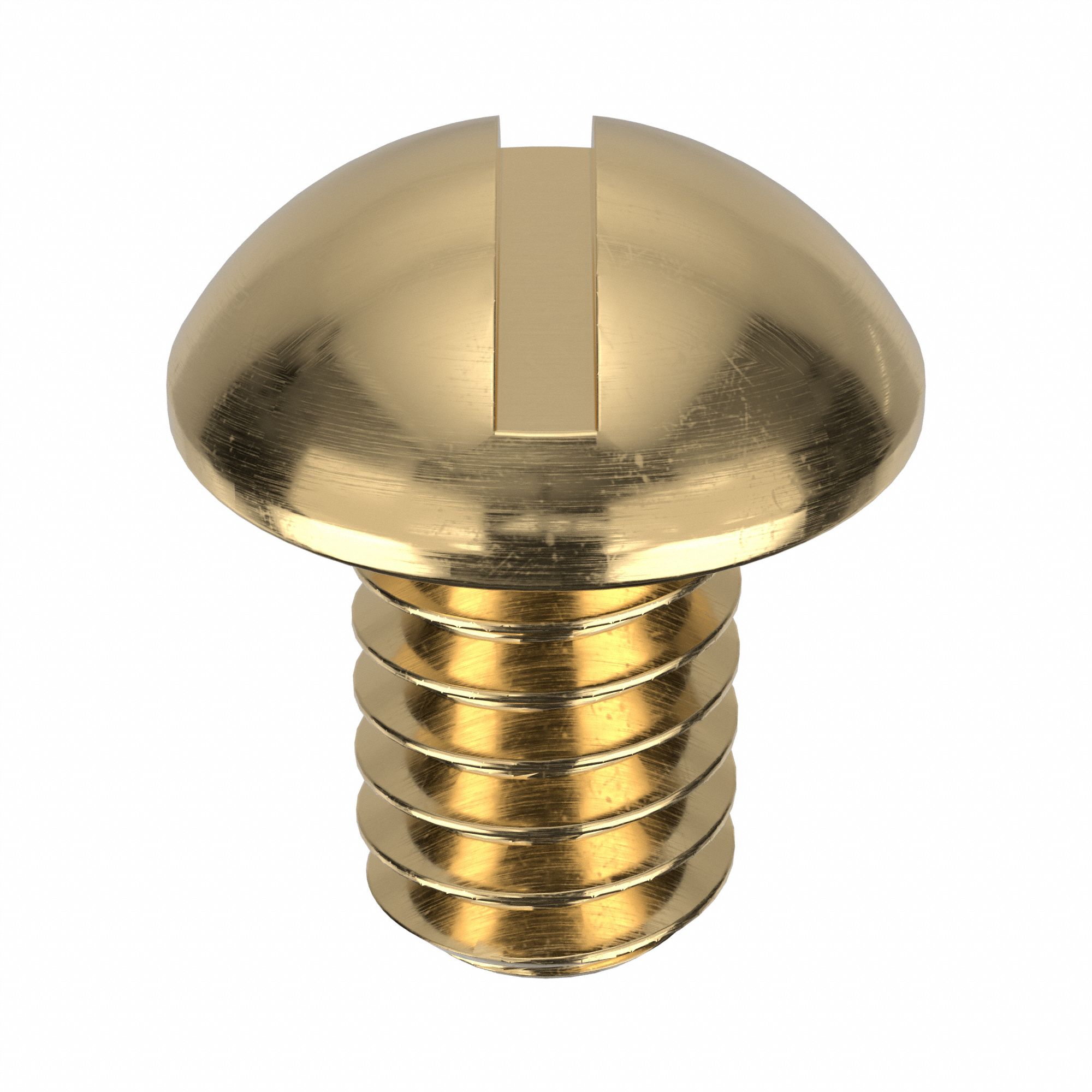 Machine Screw: 1/4"-20 Thread Size, 3/8 in Lg, Brass, Plain, Round, Slotted, Machine Screw, 50 PK