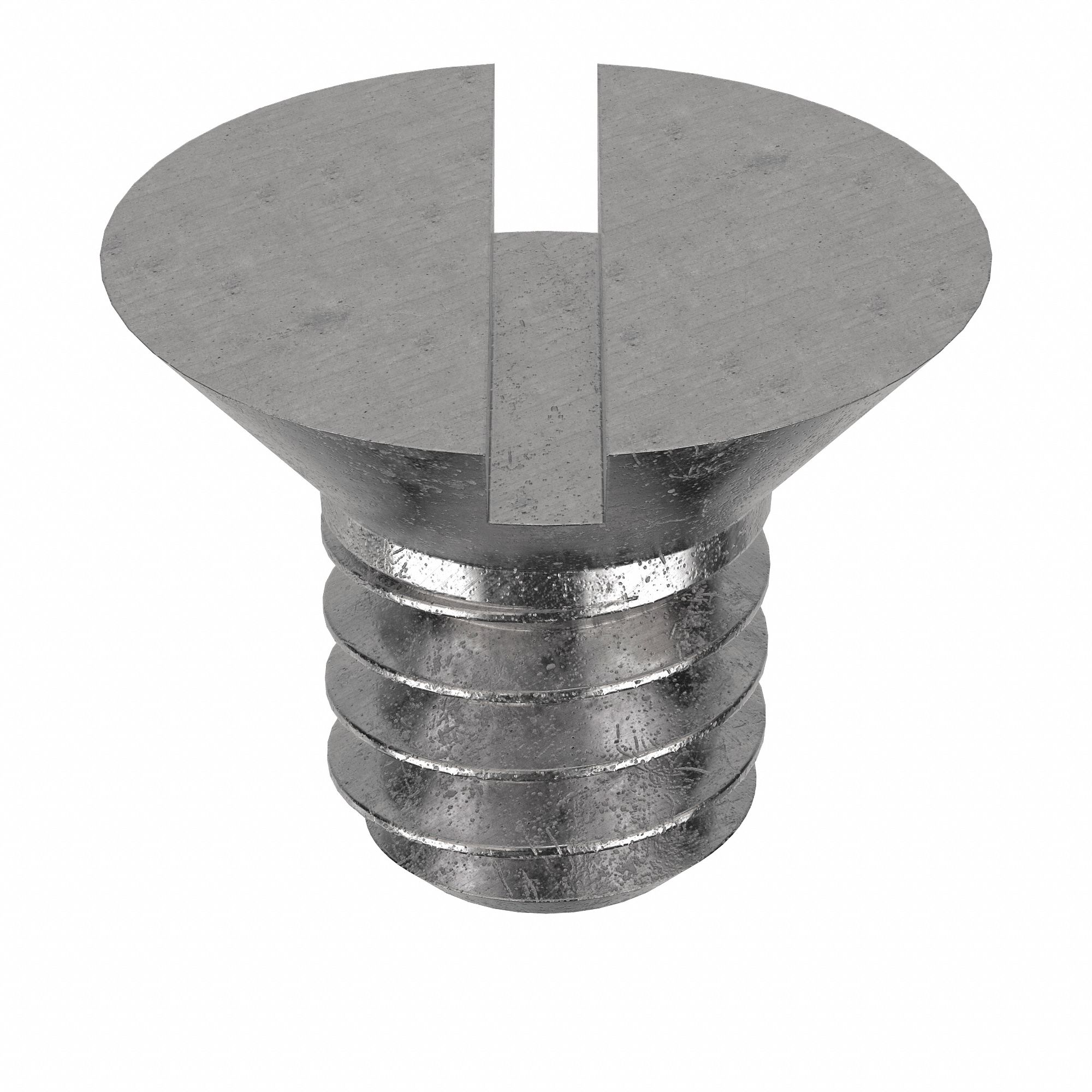 Machine Screw: 1/4"-20 Thread Size, 3/8 in Lg, 18-8, Stainless Steel, Plain, Flat, Slotted, 50 PK