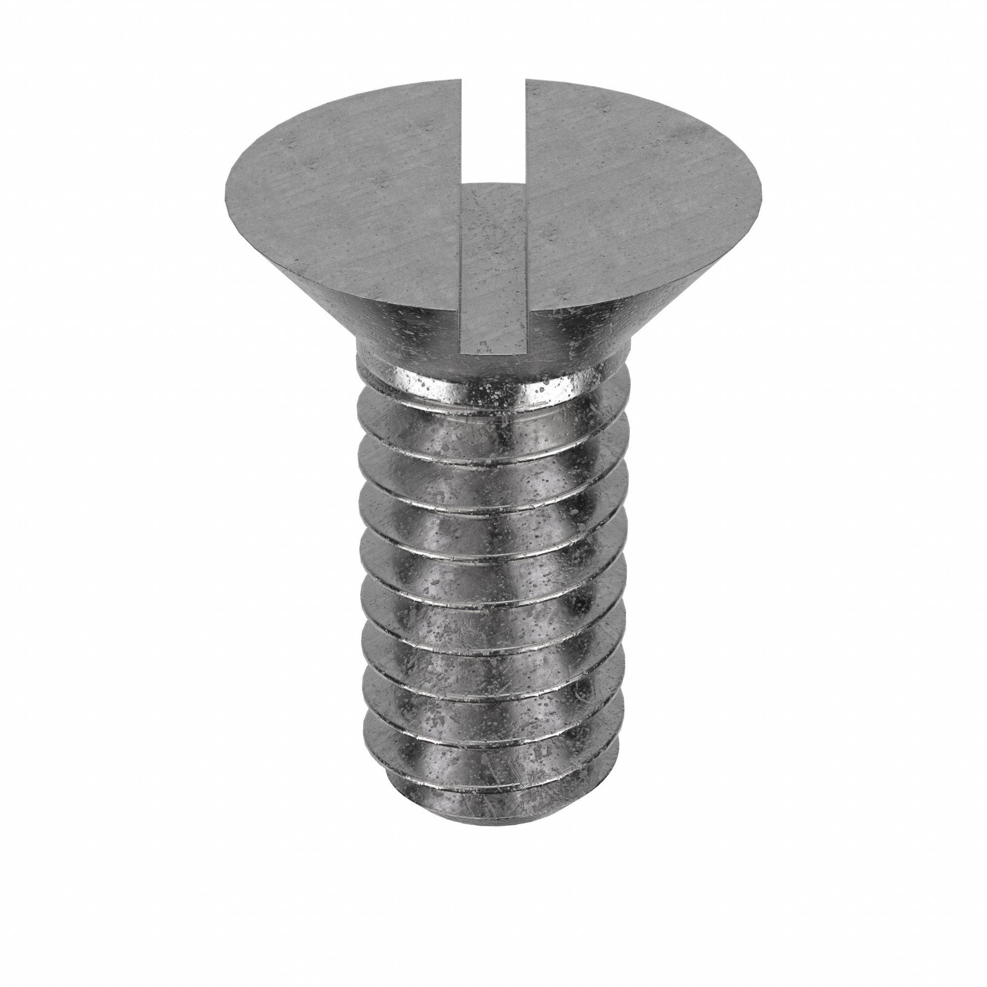 Machine Screw: 1/4"-20 Thread Size, 5/8 in Lg, 18-8, Stainless Steel, Plain, Flat, Slotted, 50 PK