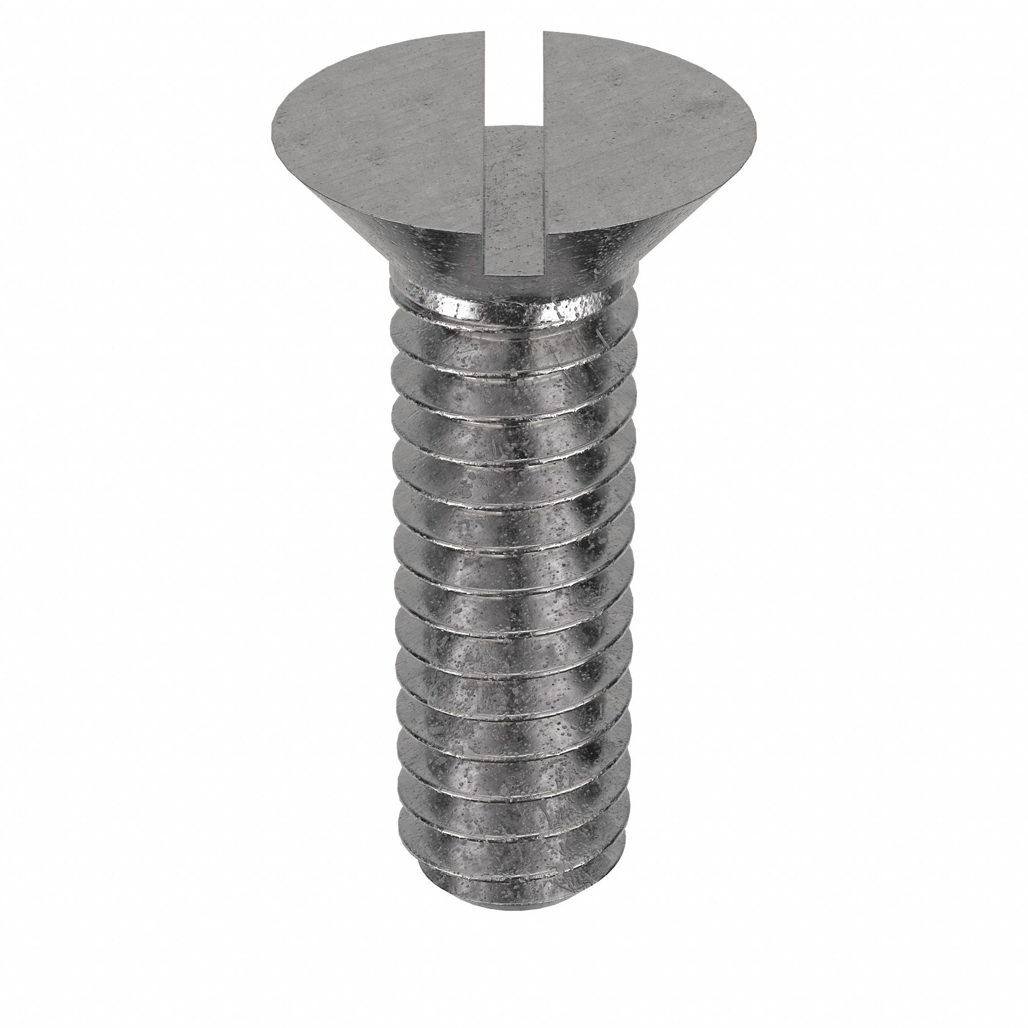 Machine Screw: 1/4"-20 Thread Size, 7/8 in Lg, 18-8, Stainless Steel, Plain, Flat, Slotted, 50 PK