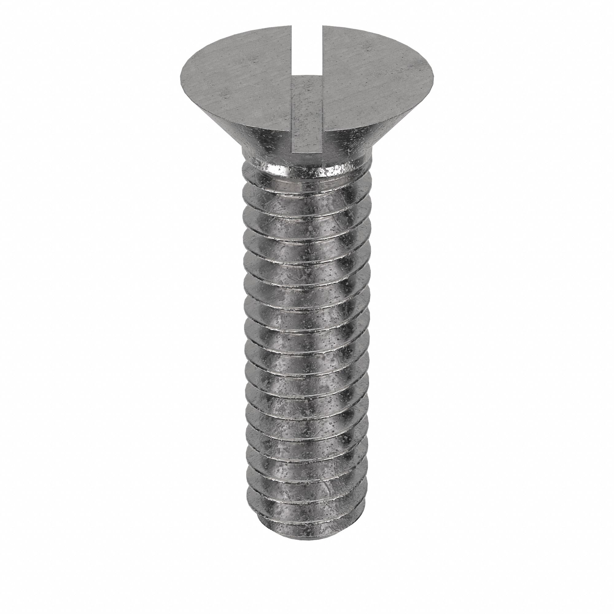 Machine Screw: 1/4"-20 Thread Size, 1 in Lg, 18-8, Stainless Steel, Plain, Flat, Slotted, 50 PK