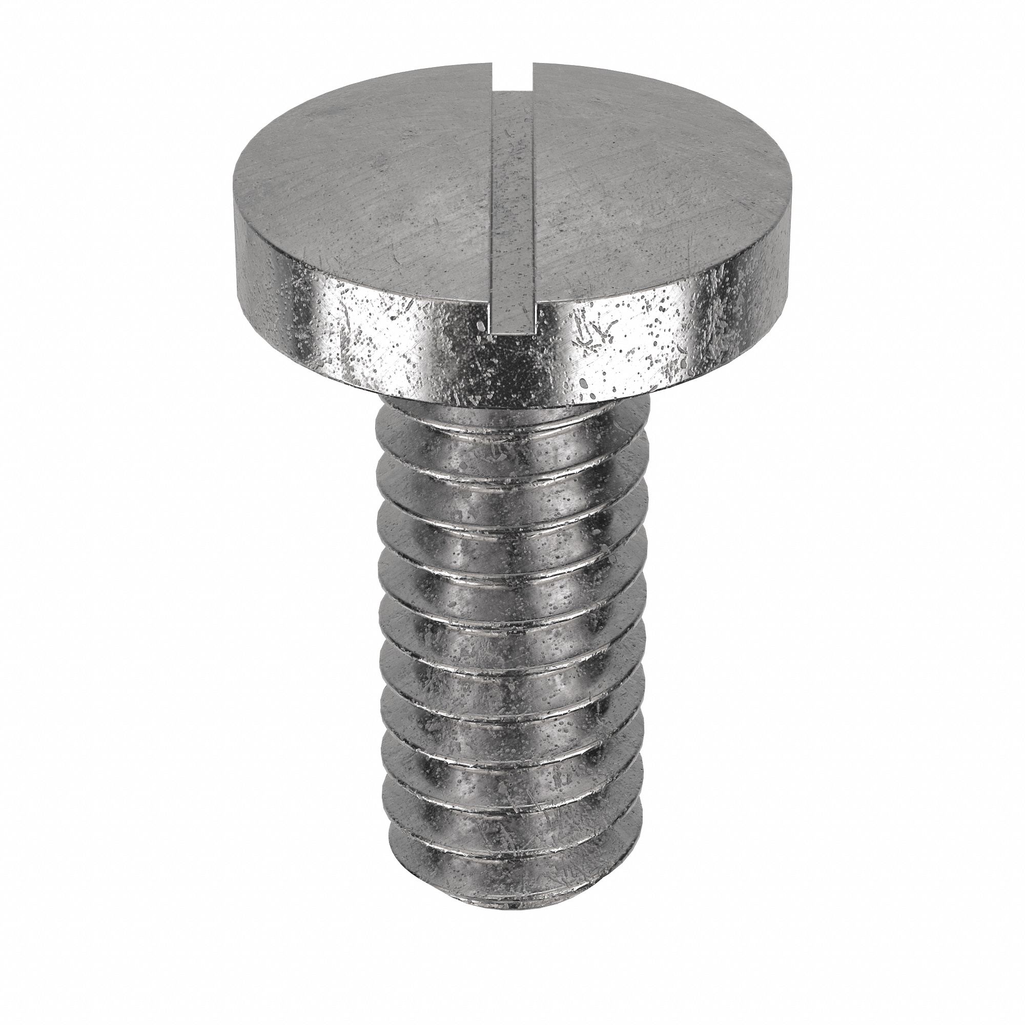 Machine Screw: 1/4"-20 Thread Size, 5/8 in Lg, 18-8, Stainless Steel, Plain, Pan, Slotted, 50 PK