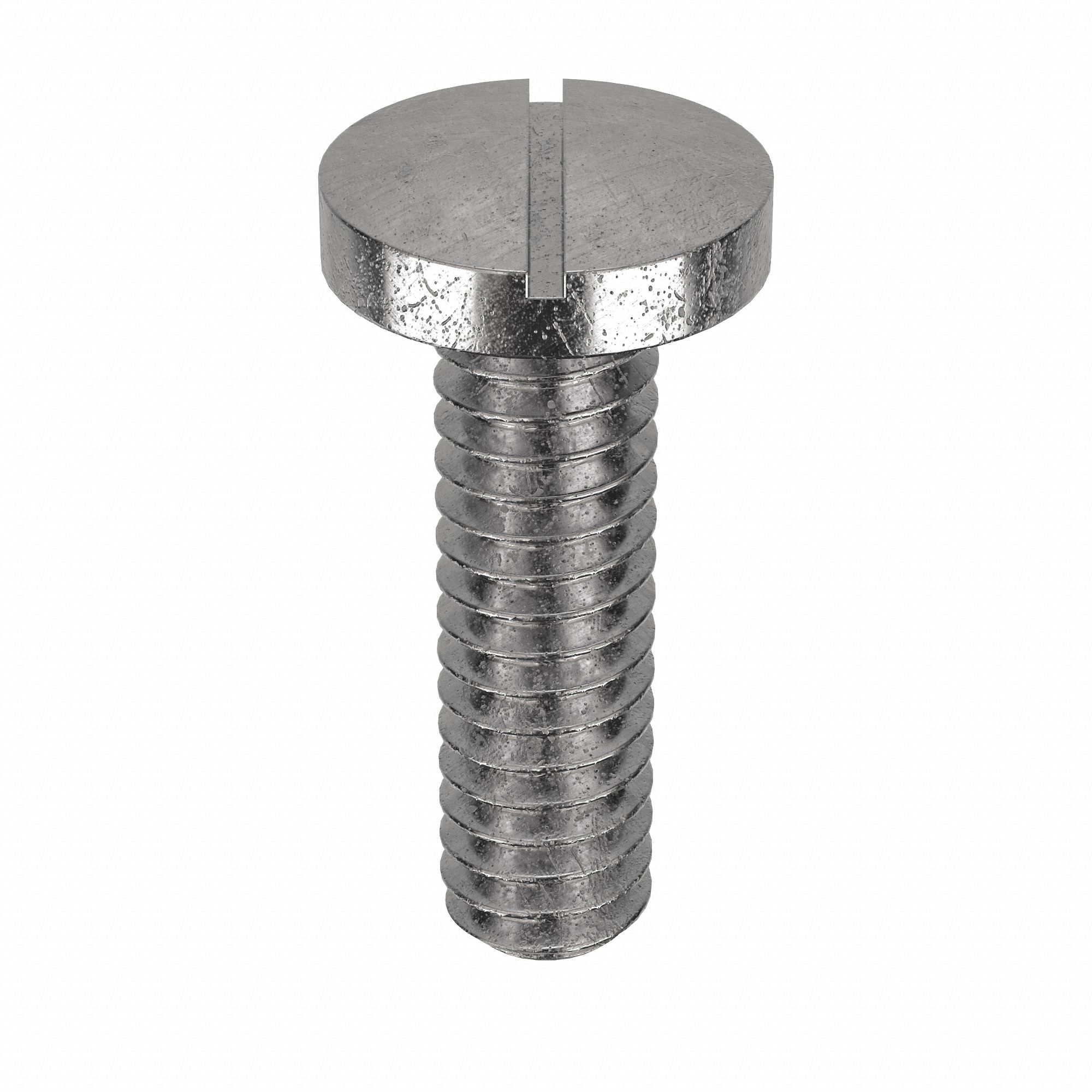 Machine Screw: 1/4"-20 Thread Size, 7/8 in Lg, 18-8, Stainless Steel, Plain, Pan, Slotted, 50 PK