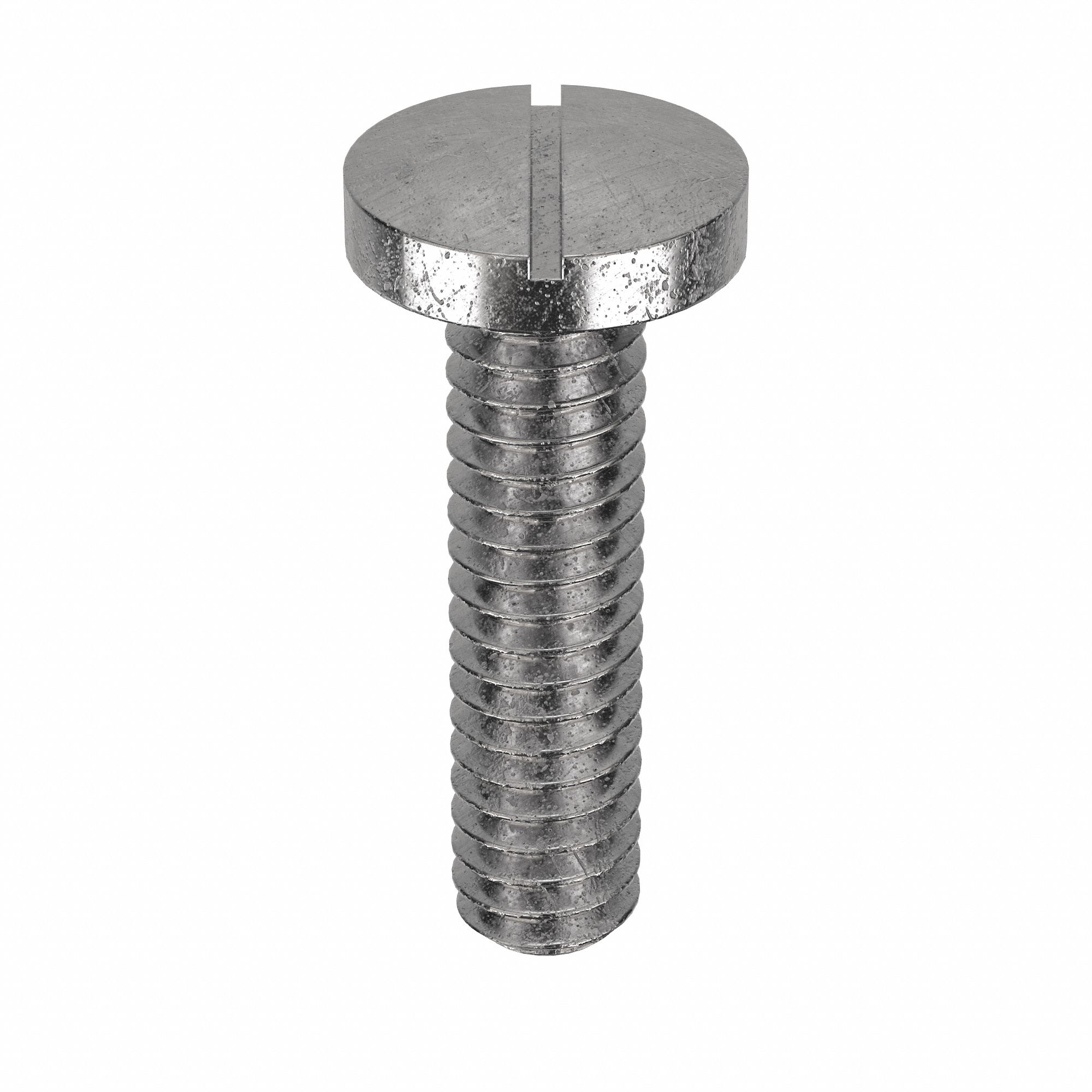 Machine Screw: 1/4"-20 Thread Size, 1 in Lg, 18-8, Stainless Steel, Plain, Pan, Slotted, 50 PK