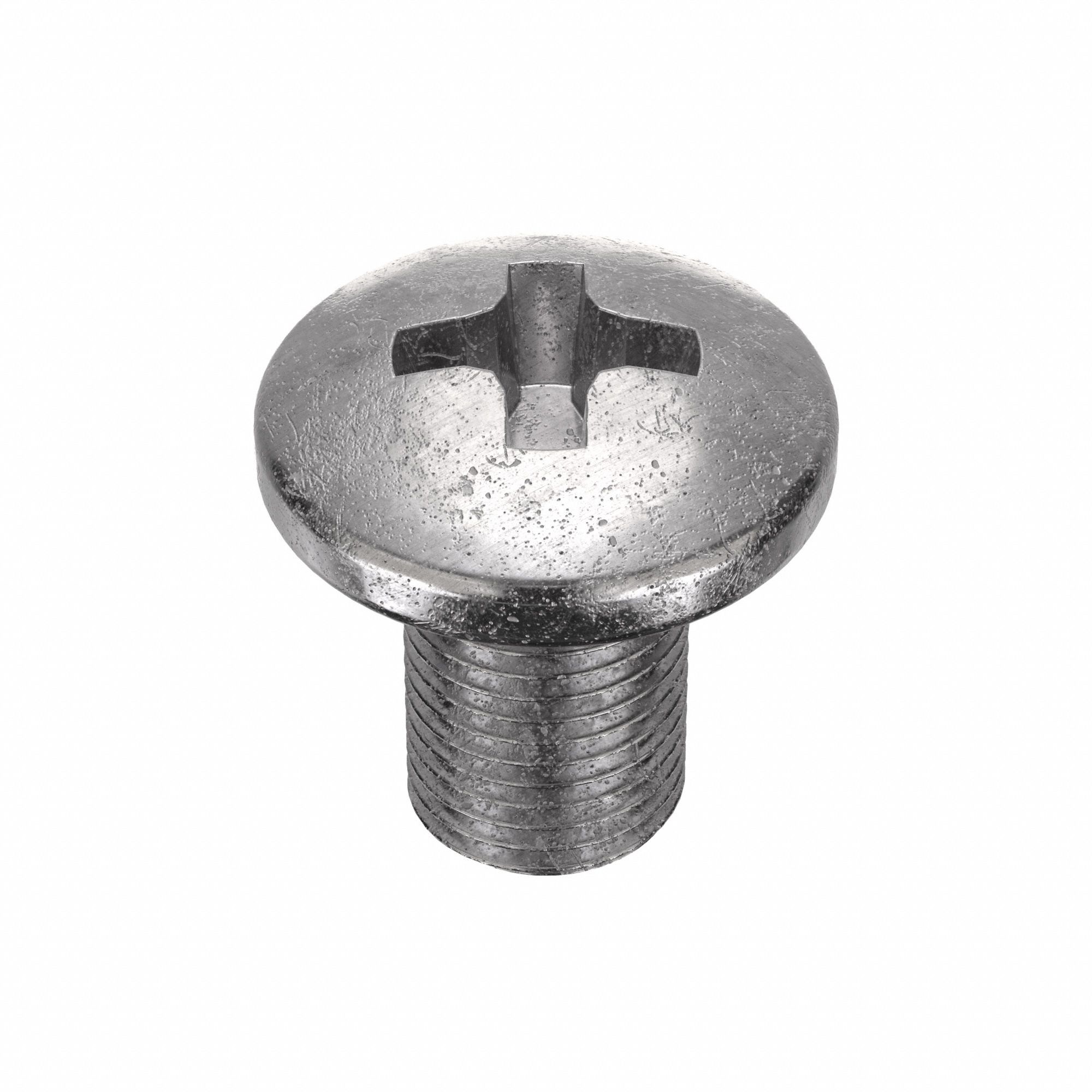 Machine Screw: 1/4"-20 Thread Size, 3/8 in Lg, 18-8, Stainless Steel, Plain, Pan, Phillips, 50 PK
