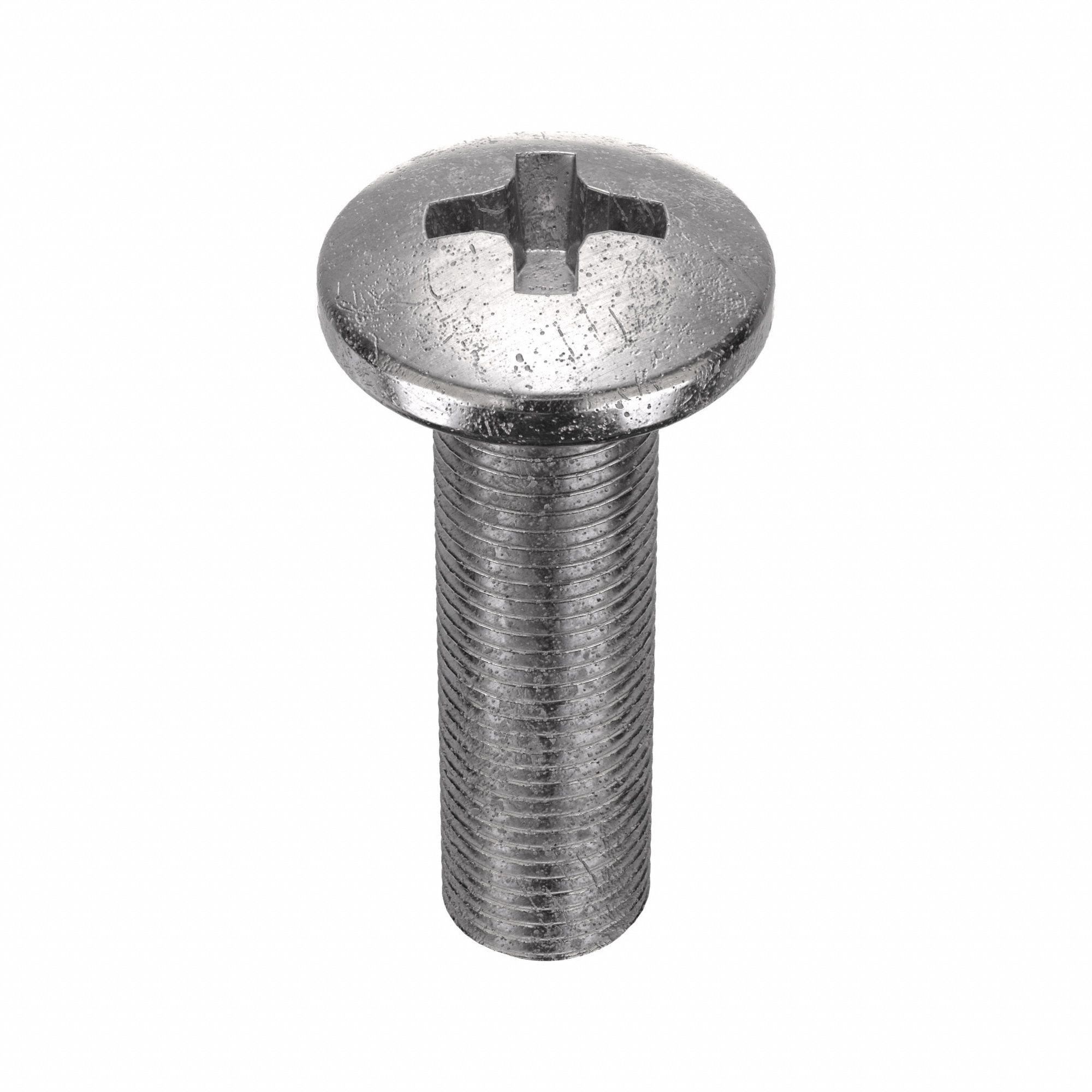 Machine Screw: 1/4"-20 Thread Size, 7/8 in Lg, 18-8, Stainless Steel, Plain, Pan, Phillips, 50 PK