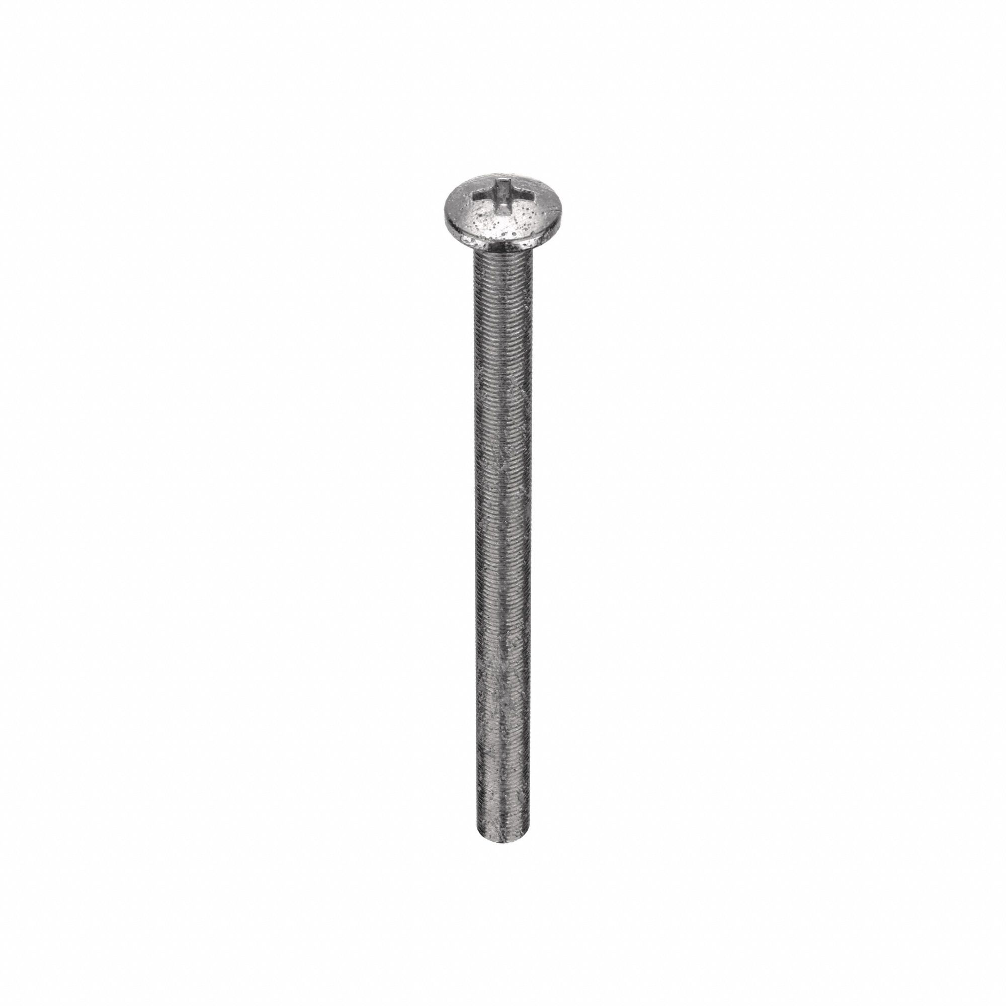Machine Screw: 1/4"-20 Thread Size, 3 1/2 in Lg, 18-8, Stainless Steel, Plain, Pan, Phillips, 25 PK