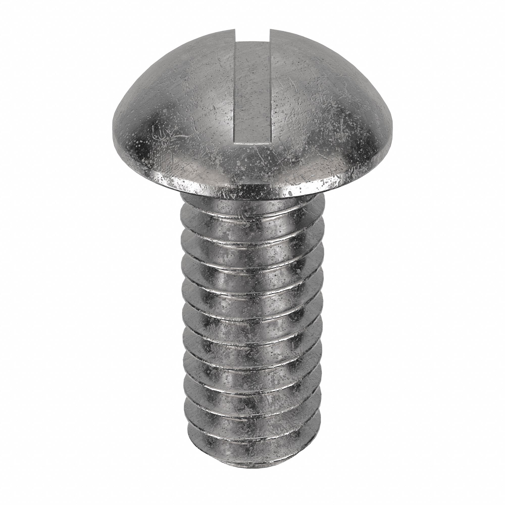 Machine Screw: 1/4"-20 Thread Size, 5/8 in Lg, 18-8, Stainless Steel, Plain, Round, Slotted, 50 PK