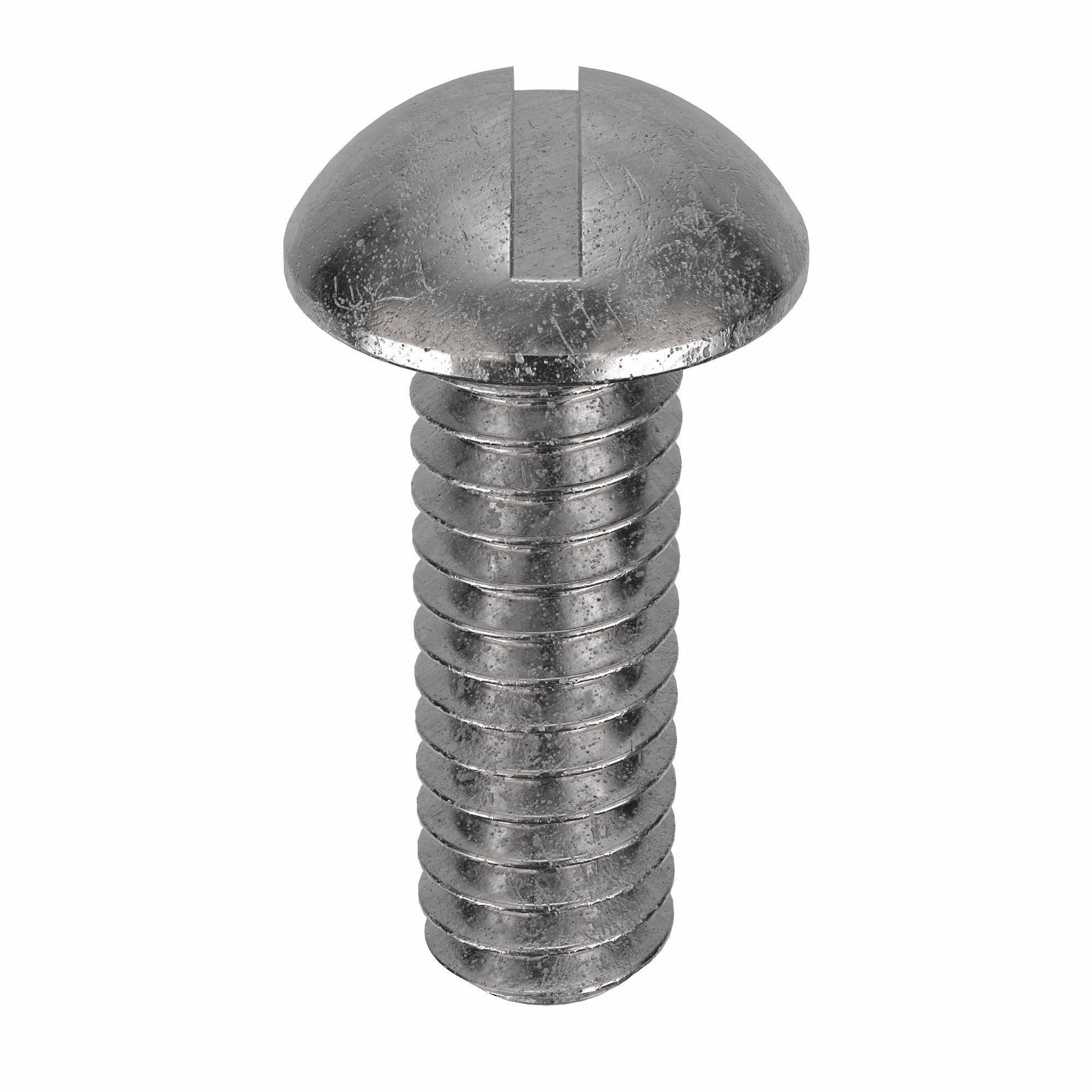 Machine Screw: 1/4"-20 Thread Size, 3/4 in Lg, 18-8, Stainless Steel, Plain, Round, Slotted, 50 PK