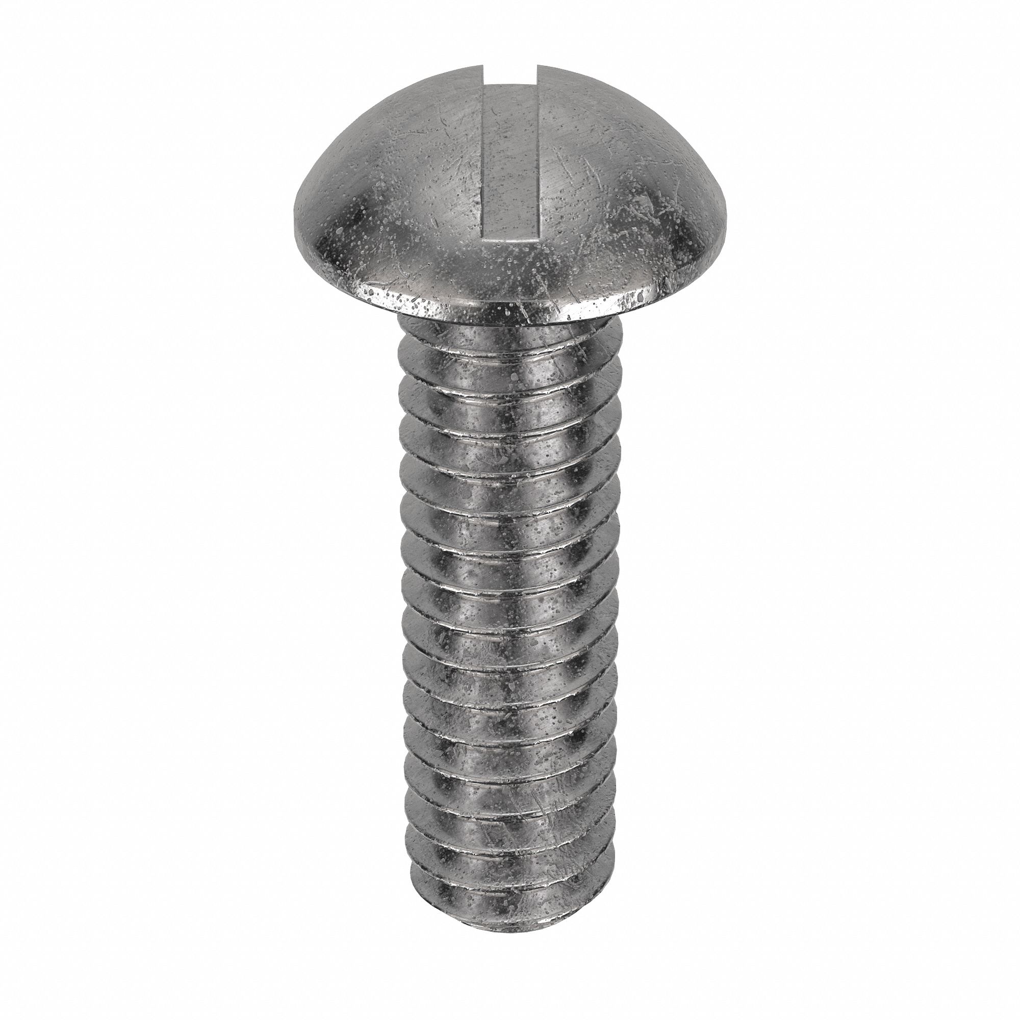Machine Screw: 1/4"-20 Thread Size, 7/8 in Lg, 18-8, Stainless Steel, Plain, Round, Slotted, 50 PK