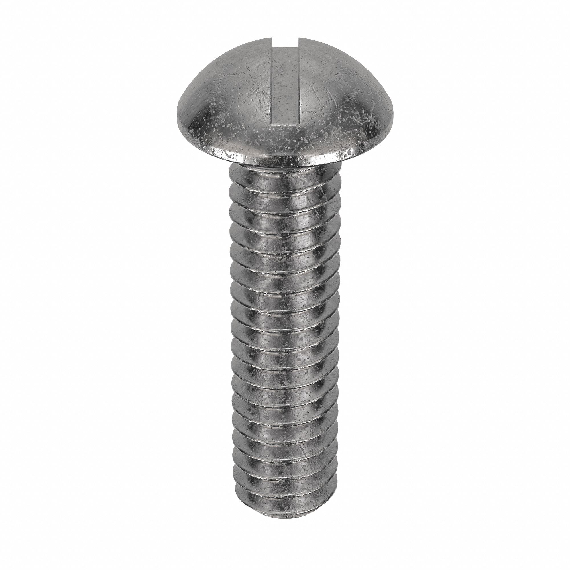 Machine Screw: 1/4"-20 Thread Size, 1 in Lg, 18-8, Stainless Steel, Plain, Round, Slotted, 50 PK