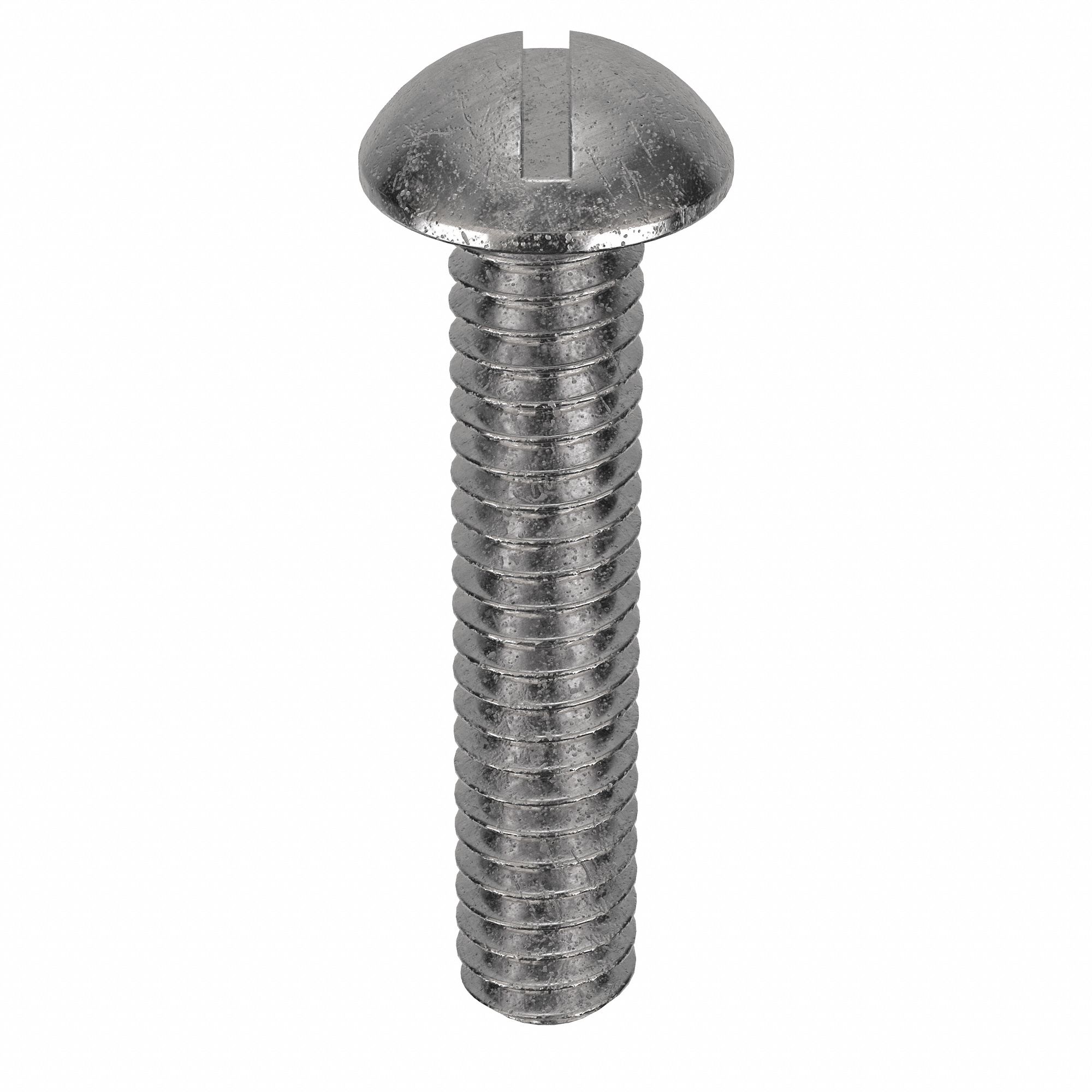 Machine Screw: 1/4"-20 Thread Size, 1 1/4 in Lg, 18-8, Stainless Steel, Plain, Round, Slotted, 50 PK