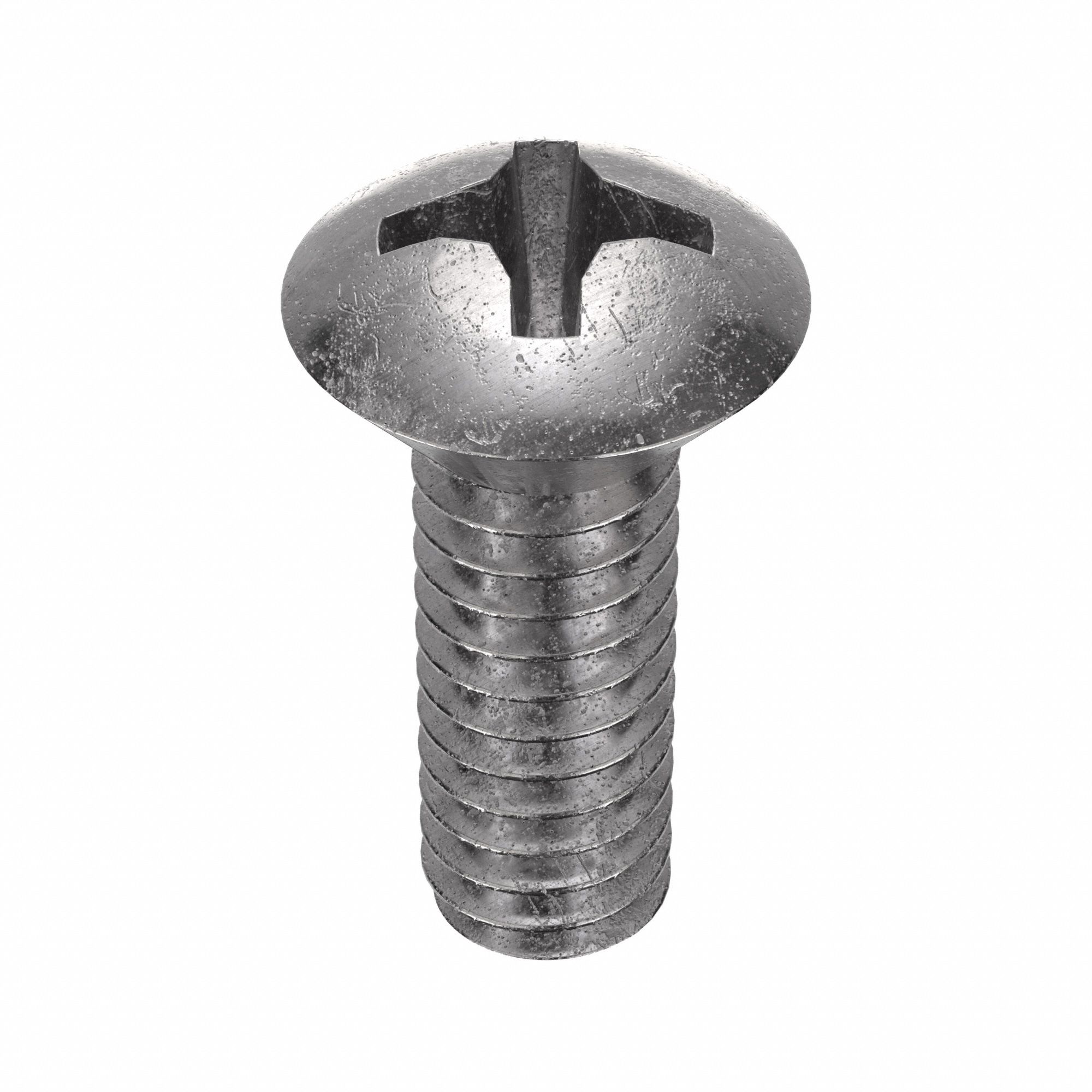 Machine Screw: 1/4"-20 Thread Size, 5/8 in Lg, 18-8, Stainless Steel, Plain, Oval, Phillips, 50 PK