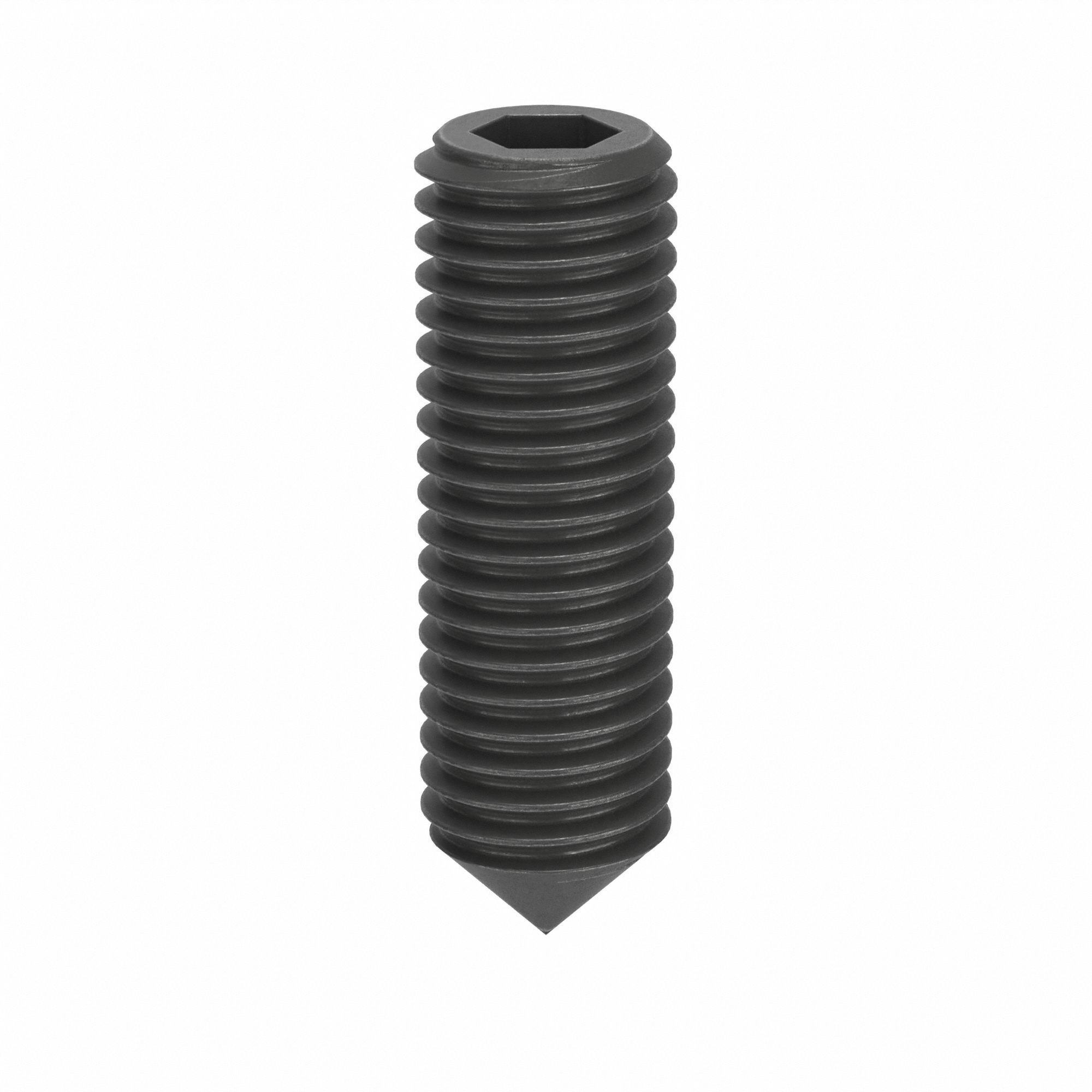Socket Set Screw: M12x1.75 Thread Size, 40 mm Overall Lg, Cone pt, Steel, Black Oxide, Socket, 50 PK