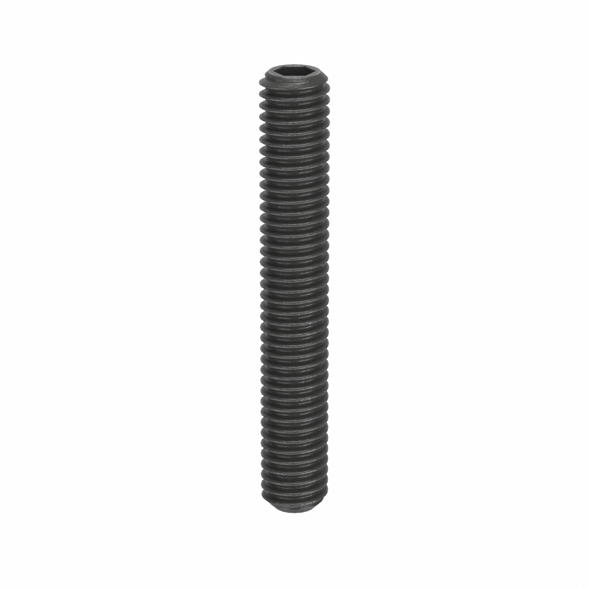 Socket Set Screw: M3x0.5 Thread Size, 20 mm Overall Lg, Flat pt, Steel, Black Oxide, Socket, 100 PK