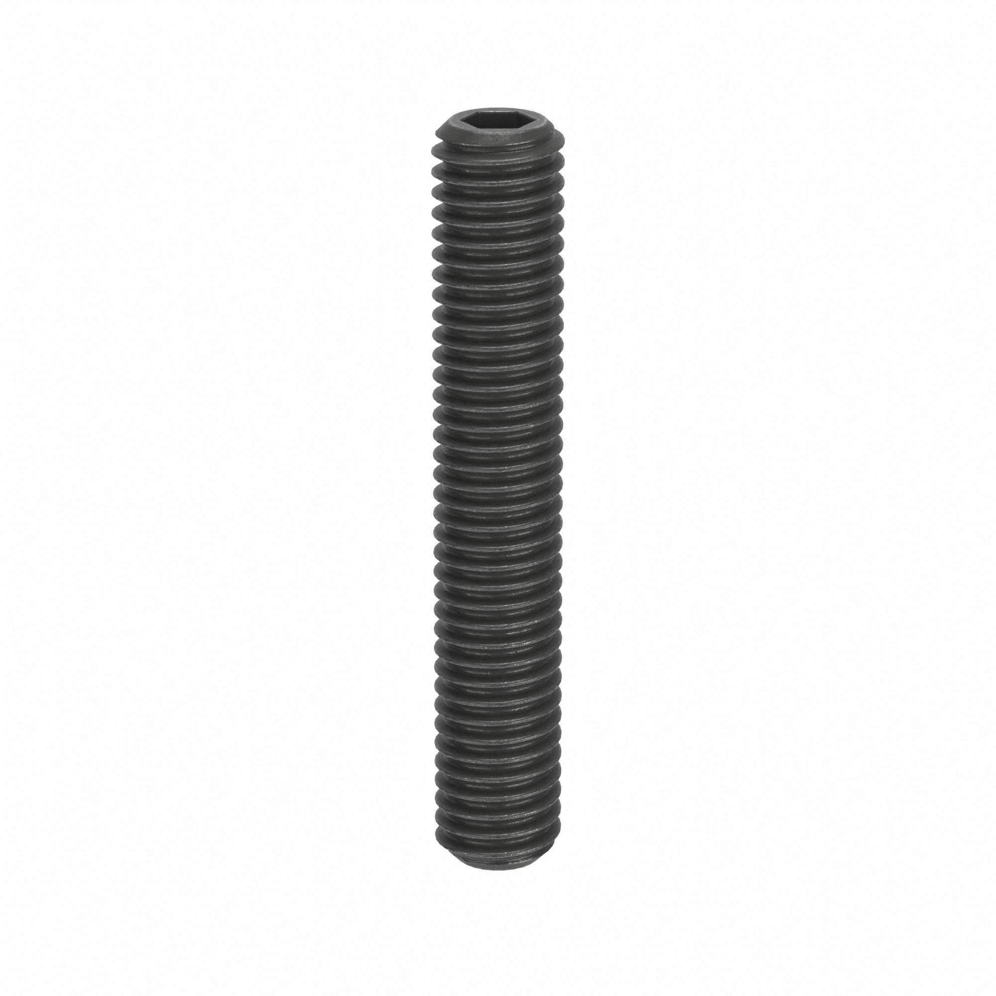 Socket Set Screw: M5x0.8 Thread Size, 30 mm Overall Lg, Flat pt, Steel, Black Oxide, Socket, 100 PK