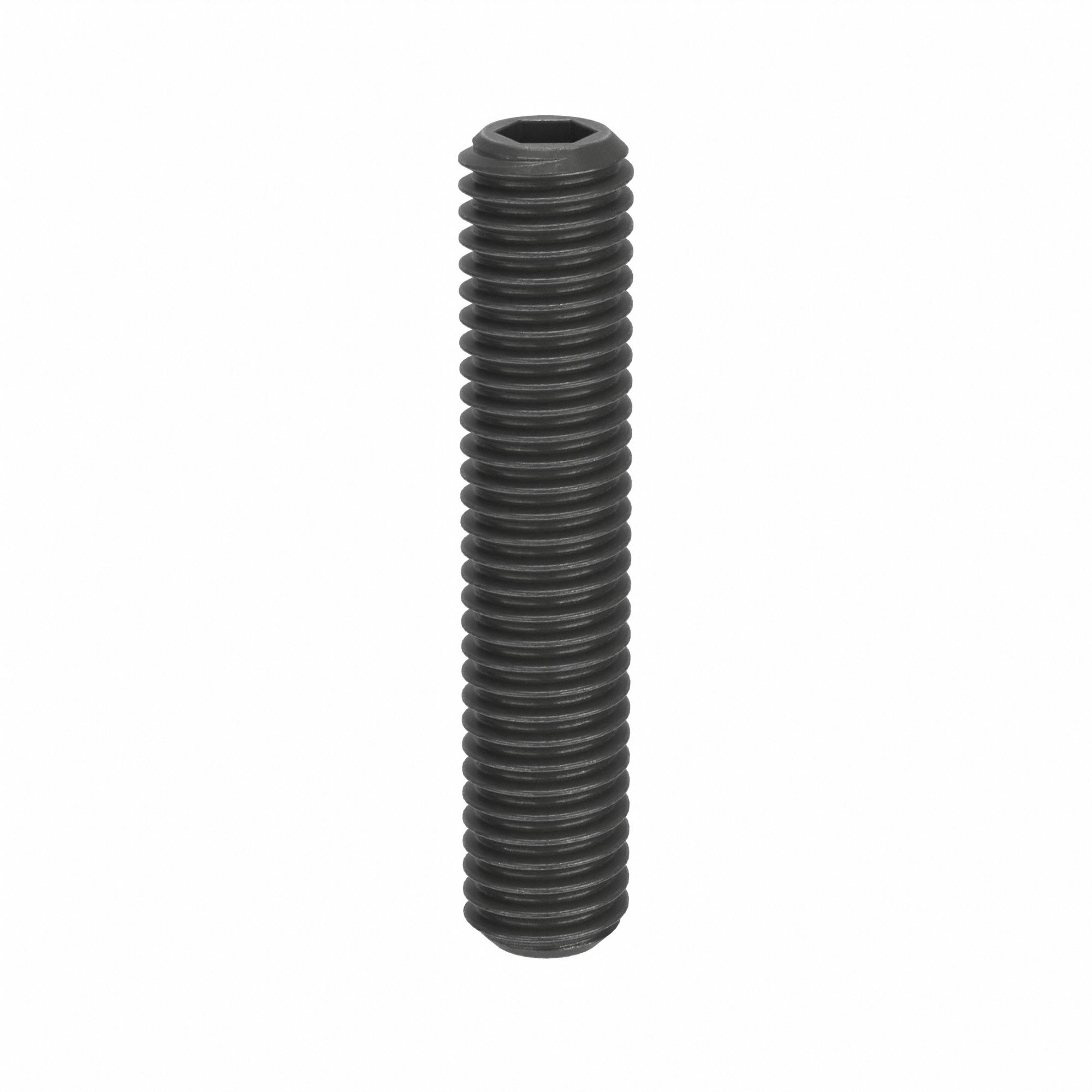 Socket Set Screw: M8x1.25 Thread Size, 40 mm Overall Lg, Flat pt, Steel, Black Oxide, Socket, 50 PK