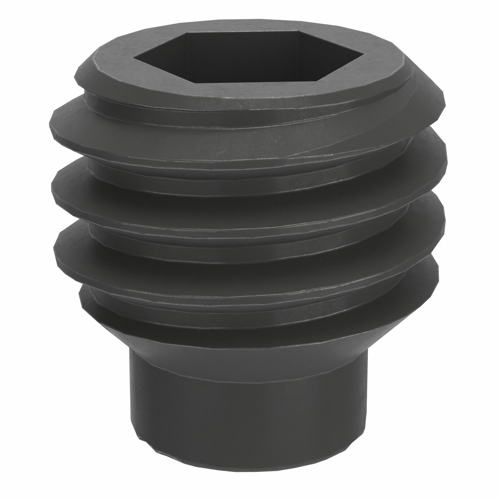 Socket Set Screw: M3x0.5 Thread Size, 3 mm Overall Lg, Dog pt, Steel, Black Oxide, Socket, 100 PK