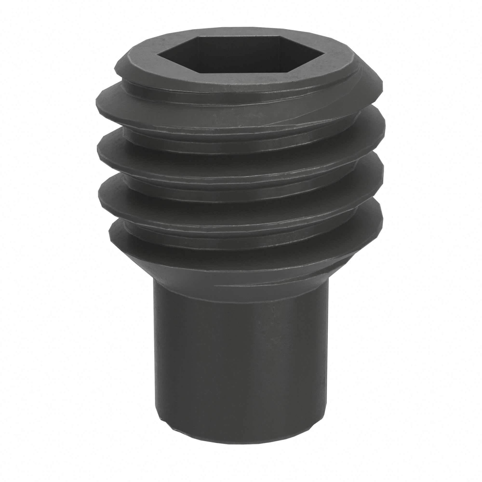 Socket Set Screw: M3x0.5 Thread Size, 4 mm Overall Lg, Dog pt, Steel, Black Oxide, Socket, 100 PK