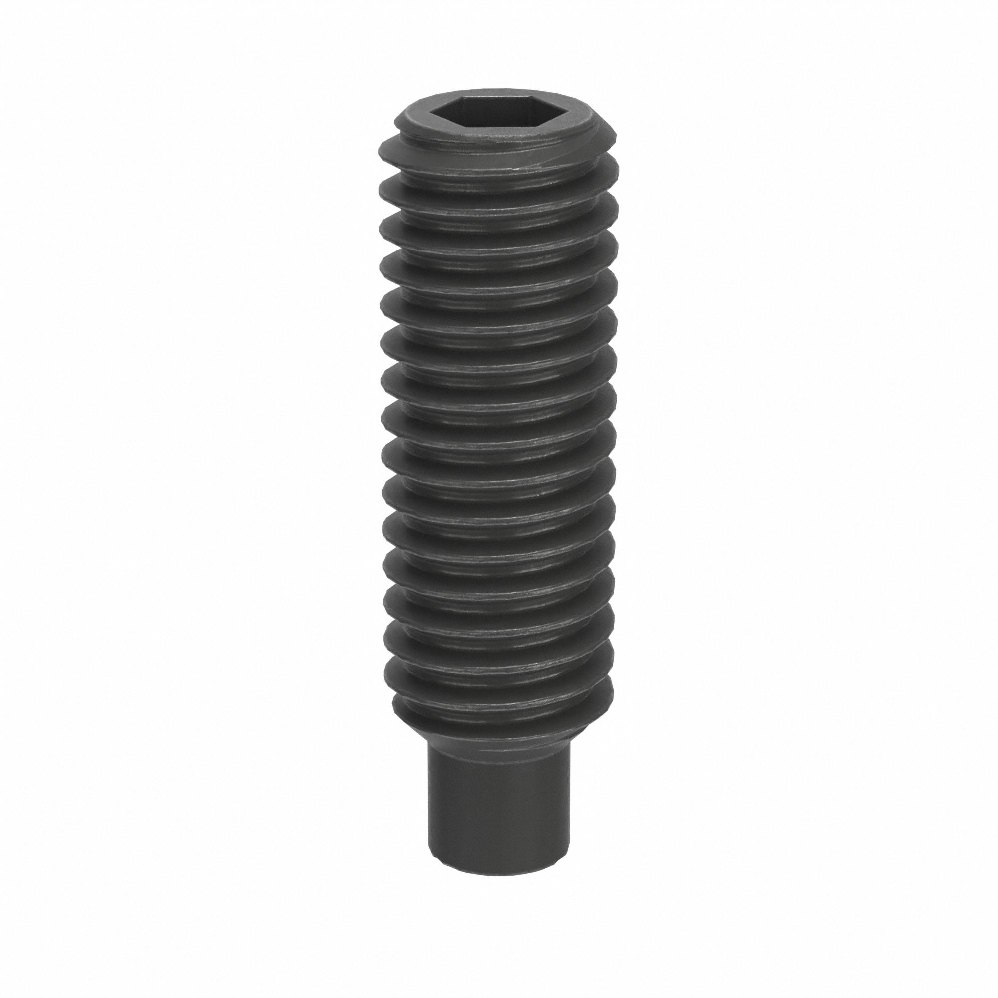 Socket Set Screw: M3x0.5 Thread Size, 10 mm Overall Lg, Dog pt, Steel, Black Oxide, Socket, 100 PK