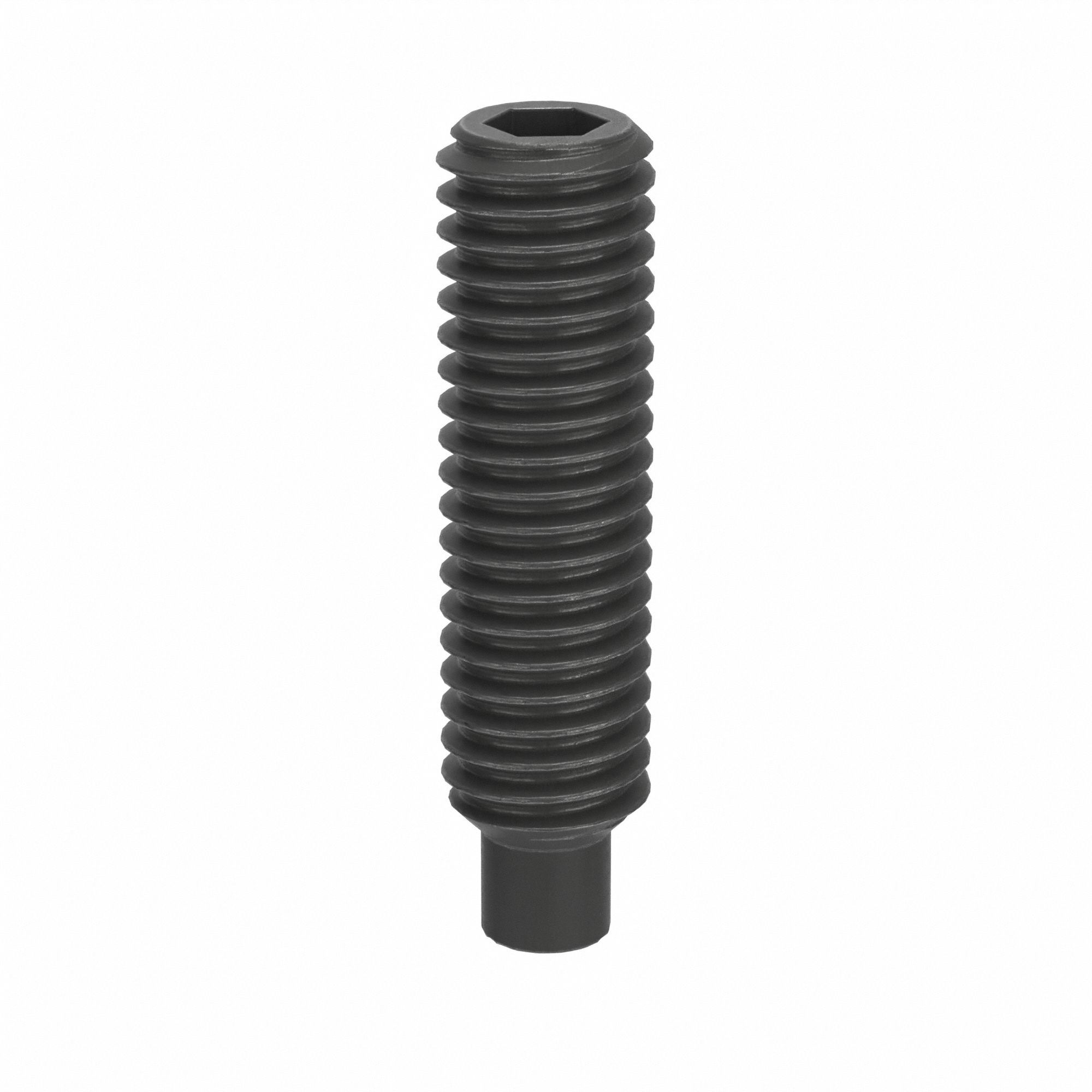 Socket Set Screw: M3x0.5 Thread Size, 12 mm Overall Lg, Dog pt, Steel, Black Oxide, Socket, 100 PK