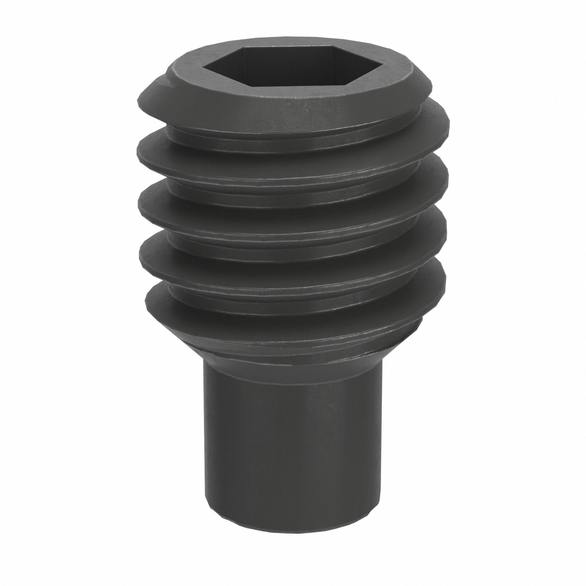 Socket Set Screw: M4x0.7 Thread Size, 6 mm Overall Lg, Dog pt, Steel, Black Oxide, Socket, 100 PK