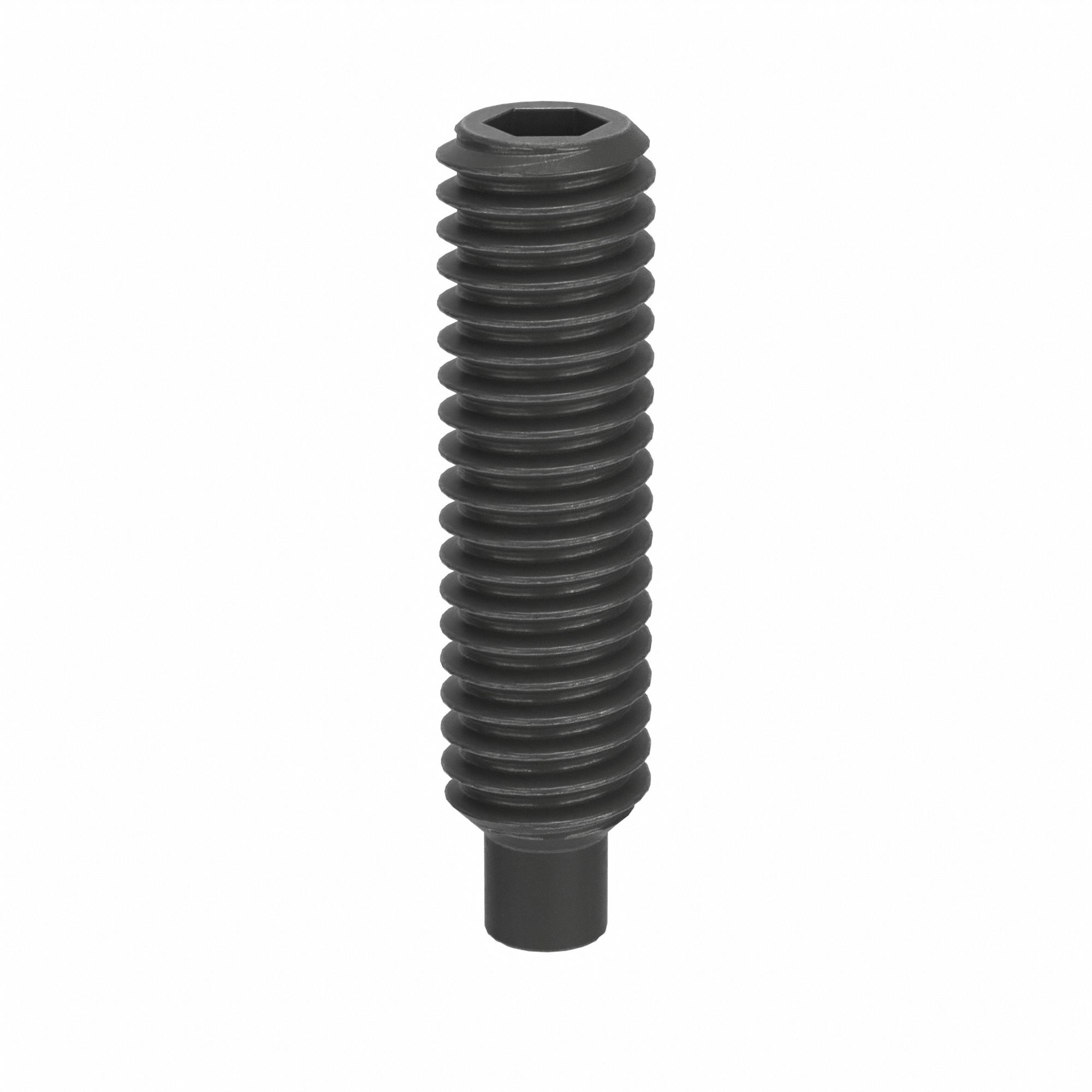 Socket Set Screw: M4x0.7 Thread Size, 16 mm Overall Lg, Dog pt, Steel, Black Oxide, Socket, 100 PK