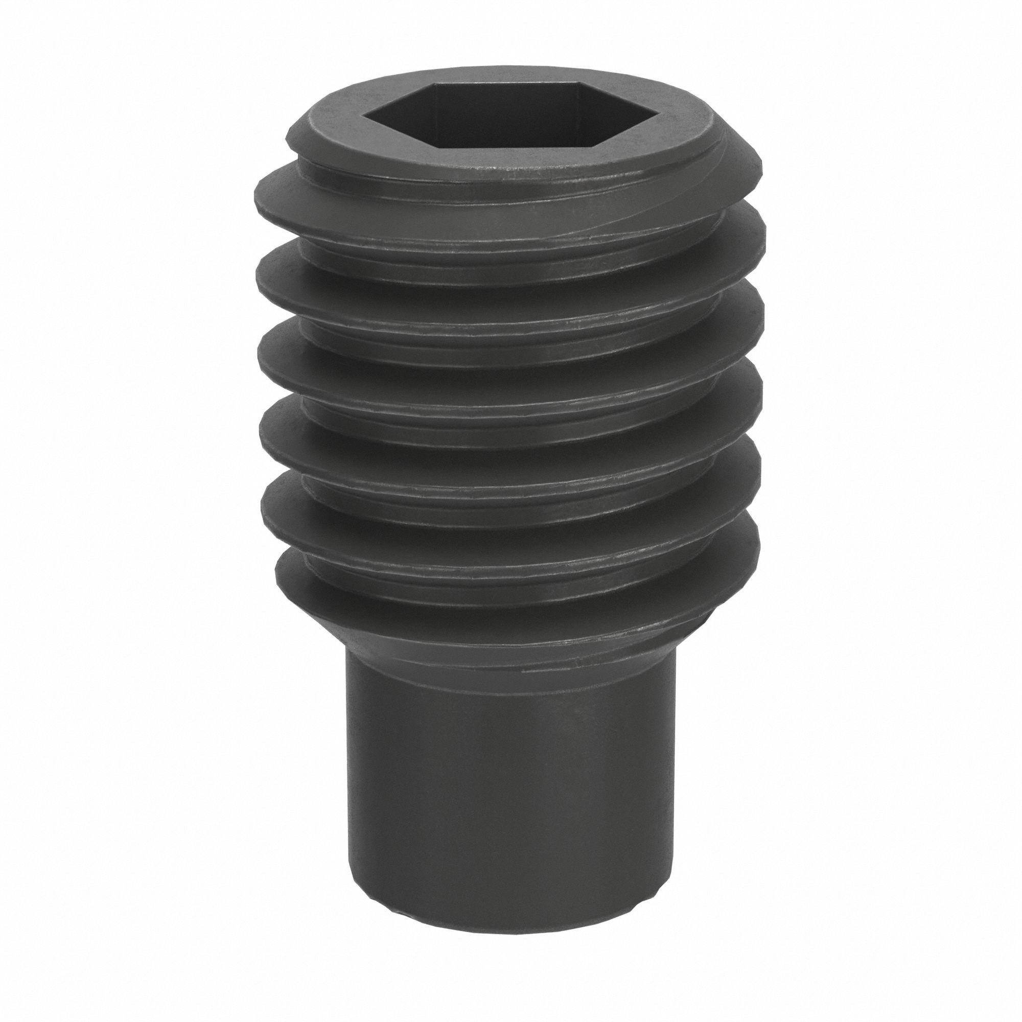 Socket Set Screw: M5x0.8 Thread Size, 8 mm Overall Lg, Dog pt, Steel, Black Oxide, Socket, 100 PK