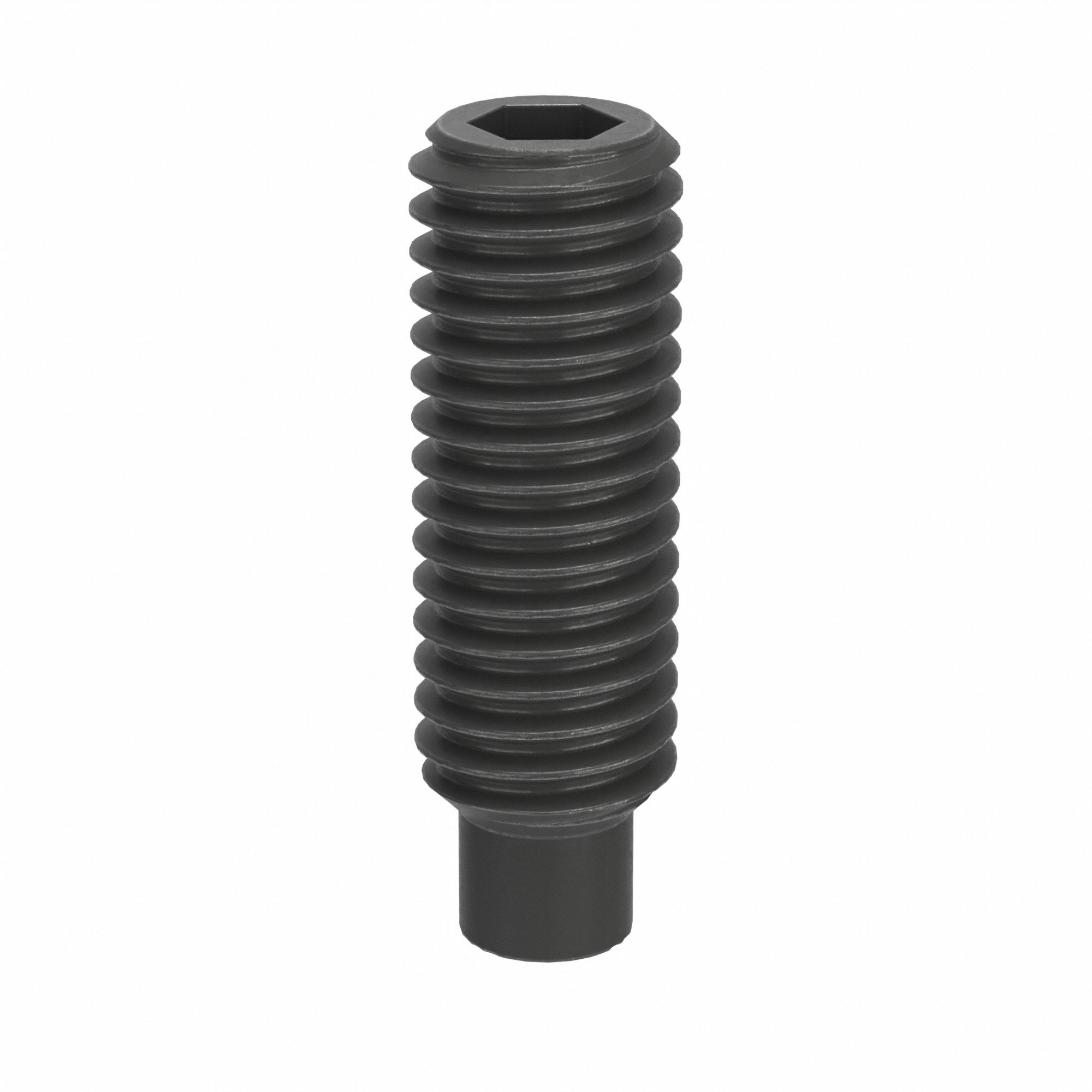 Socket Set Screw: M5x0.8 Thread Size, 16 mm Overall Lg, Dog pt, Steel, Black Oxide, Socket, 100 PK
