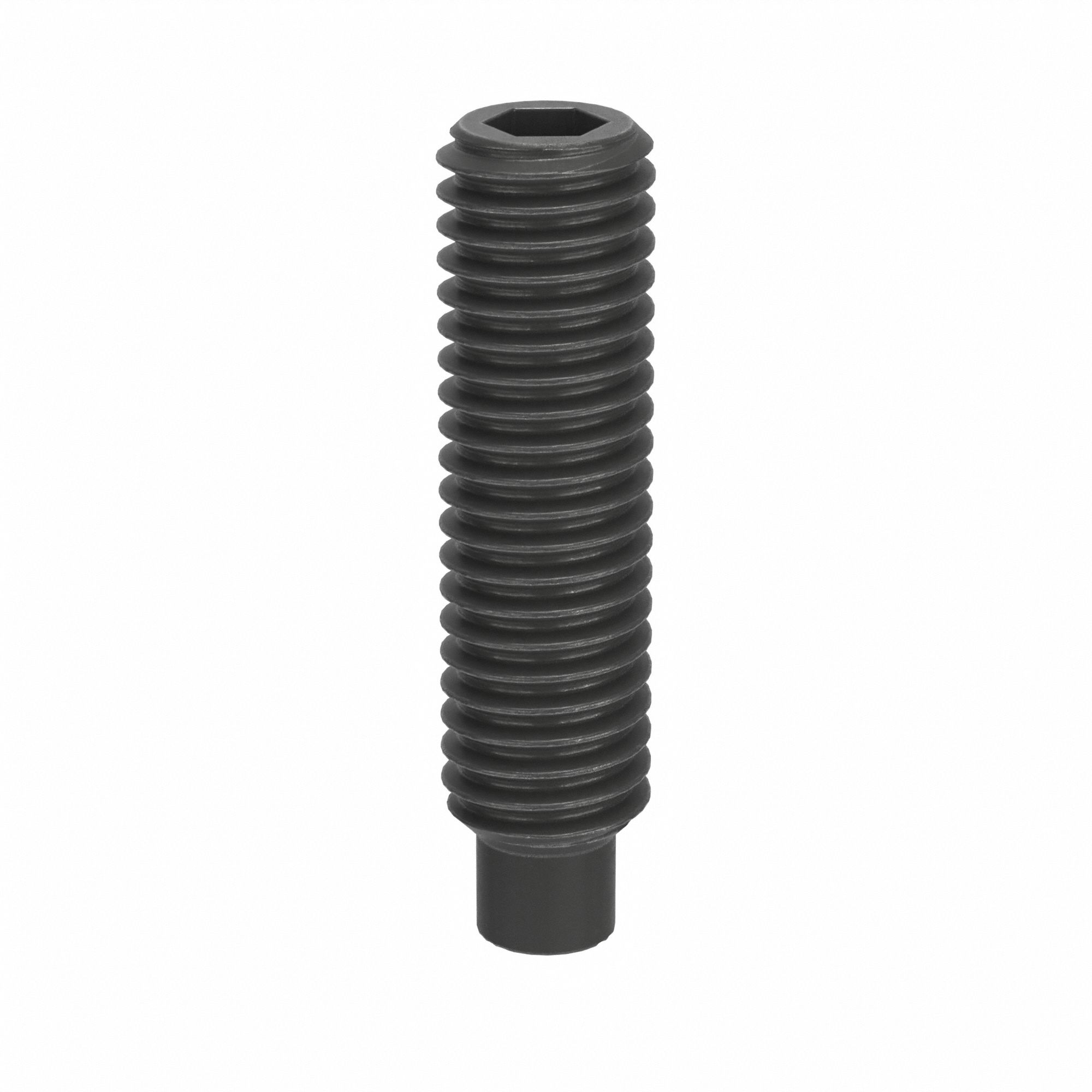 Socket Set Screw: M5x0.8 Thread Size, 20 mm Overall Lg, Dog pt, Steel, Black Oxide, Socket, 100 PK