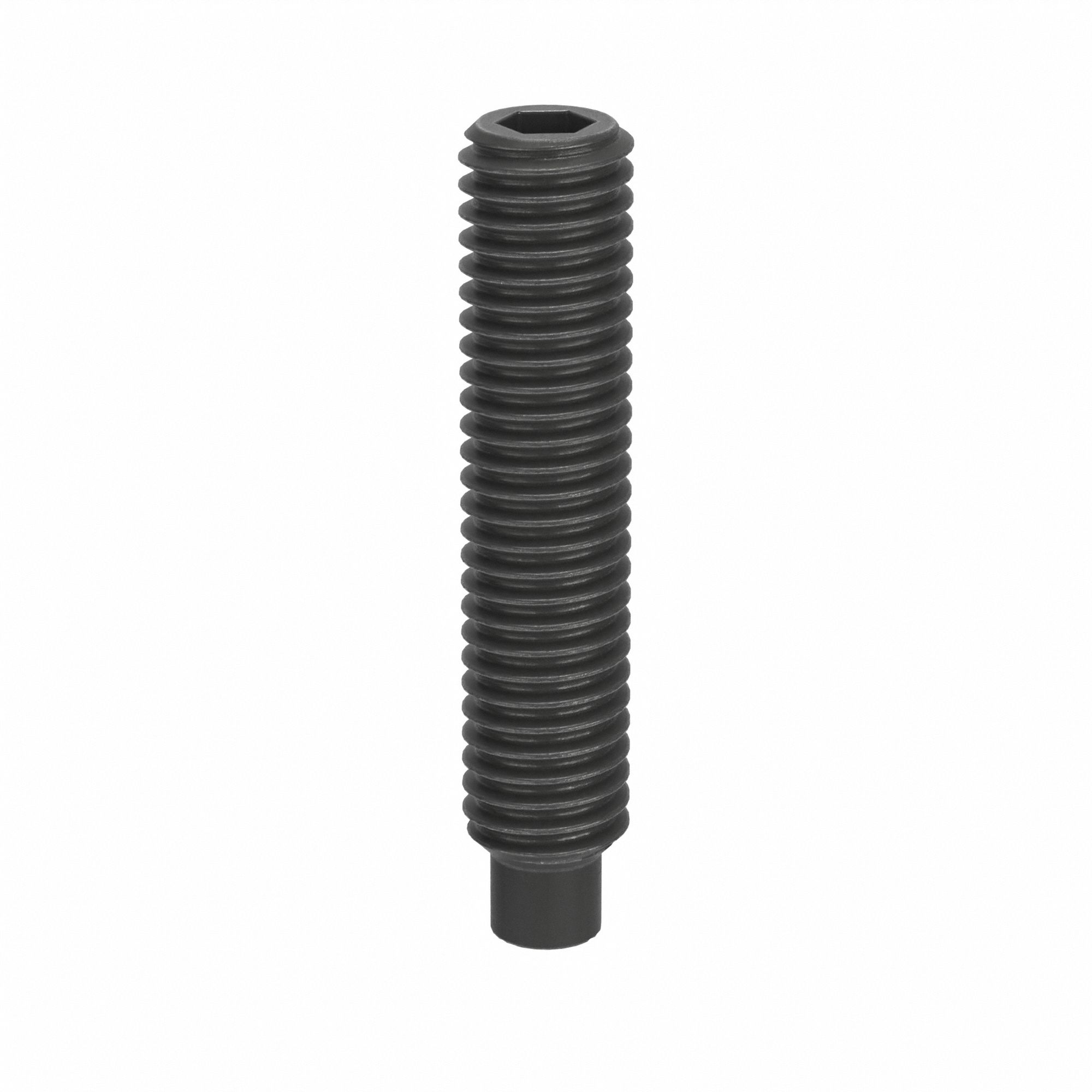 Socket Set Screw: M5x0.8 Thread Size, 25 mm Overall Lg, Dog pt, Steel, Black Oxide, Socket, 100 PK