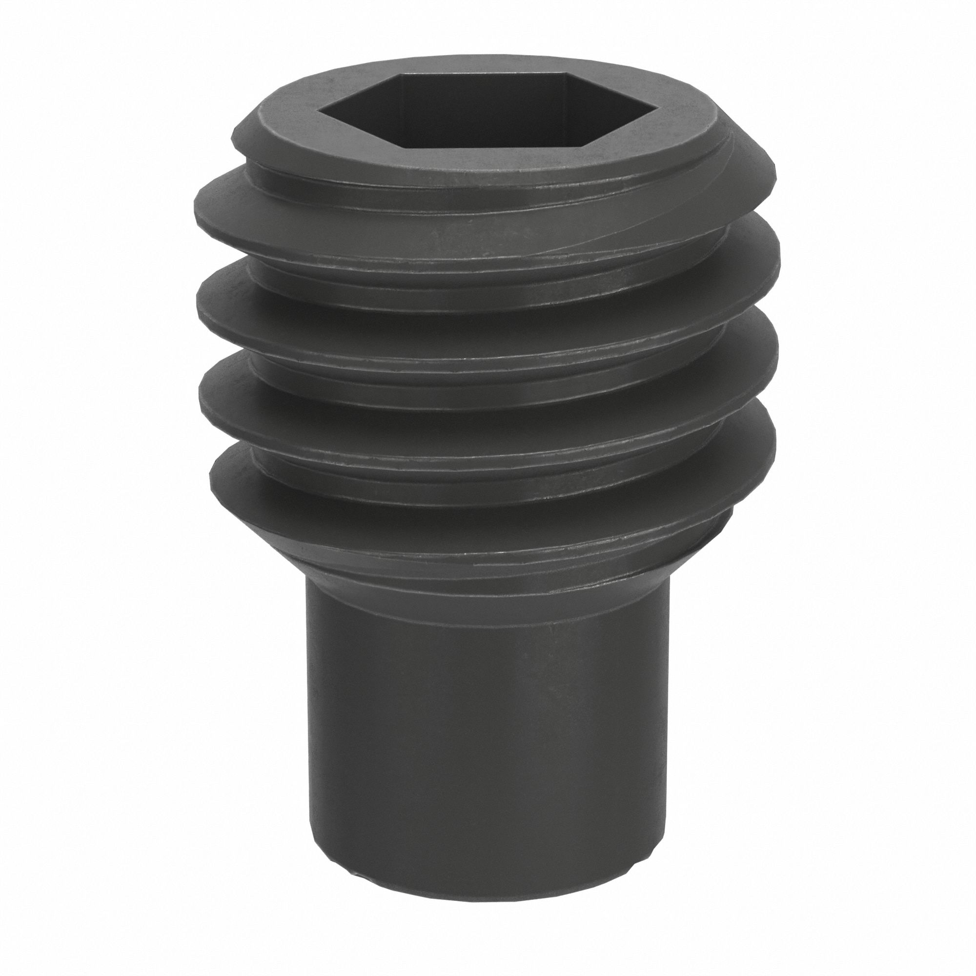 Socket Set Screw: M6x1 Thread Size, 8 mm Overall Lg, Dog pt, Steel, Black Oxide, Socket, 100 PK