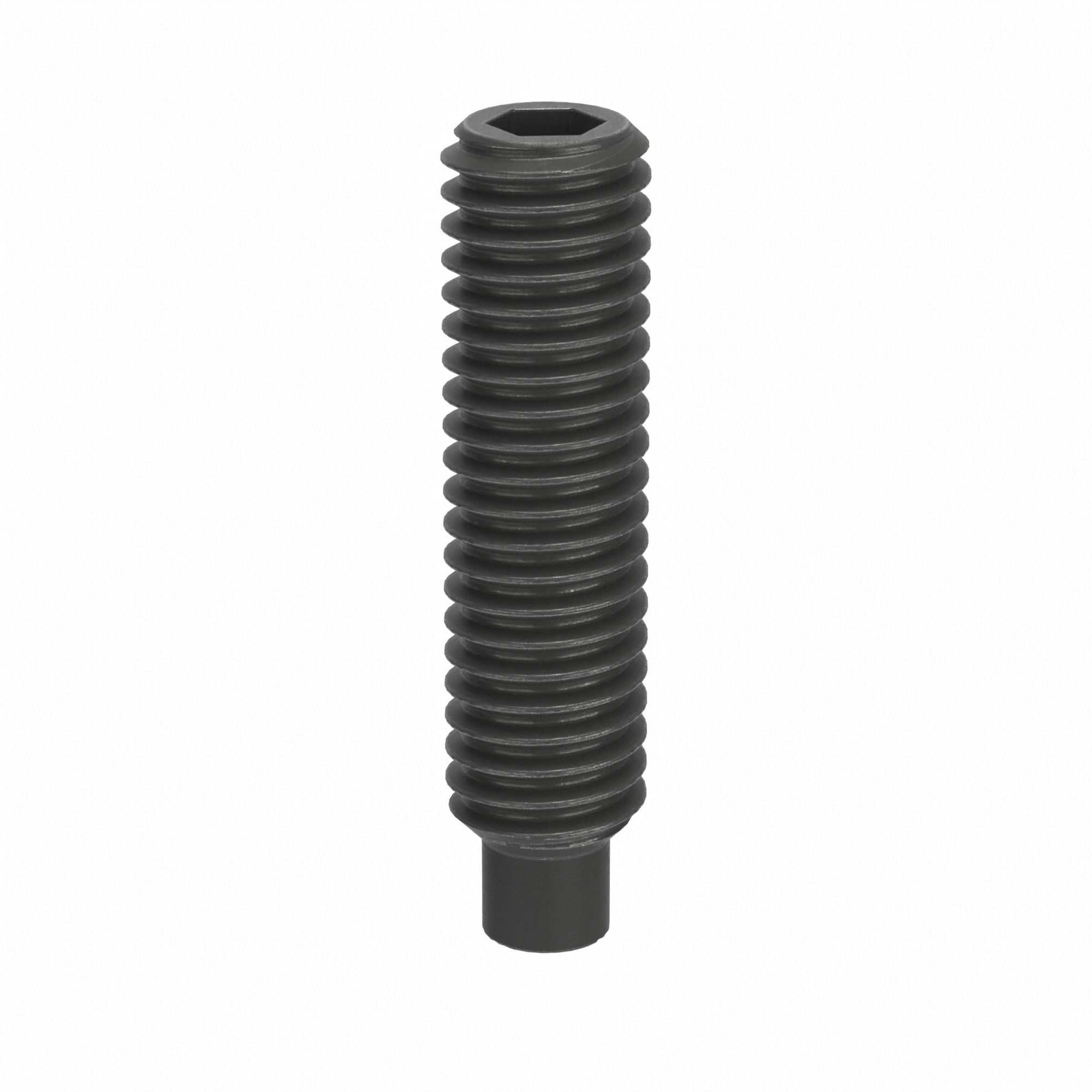 Socket Set Screw: M6x1 Thread Size, 25 mm Overall Lg, Dog pt, Steel, Black Oxide, Socket, 100 PK