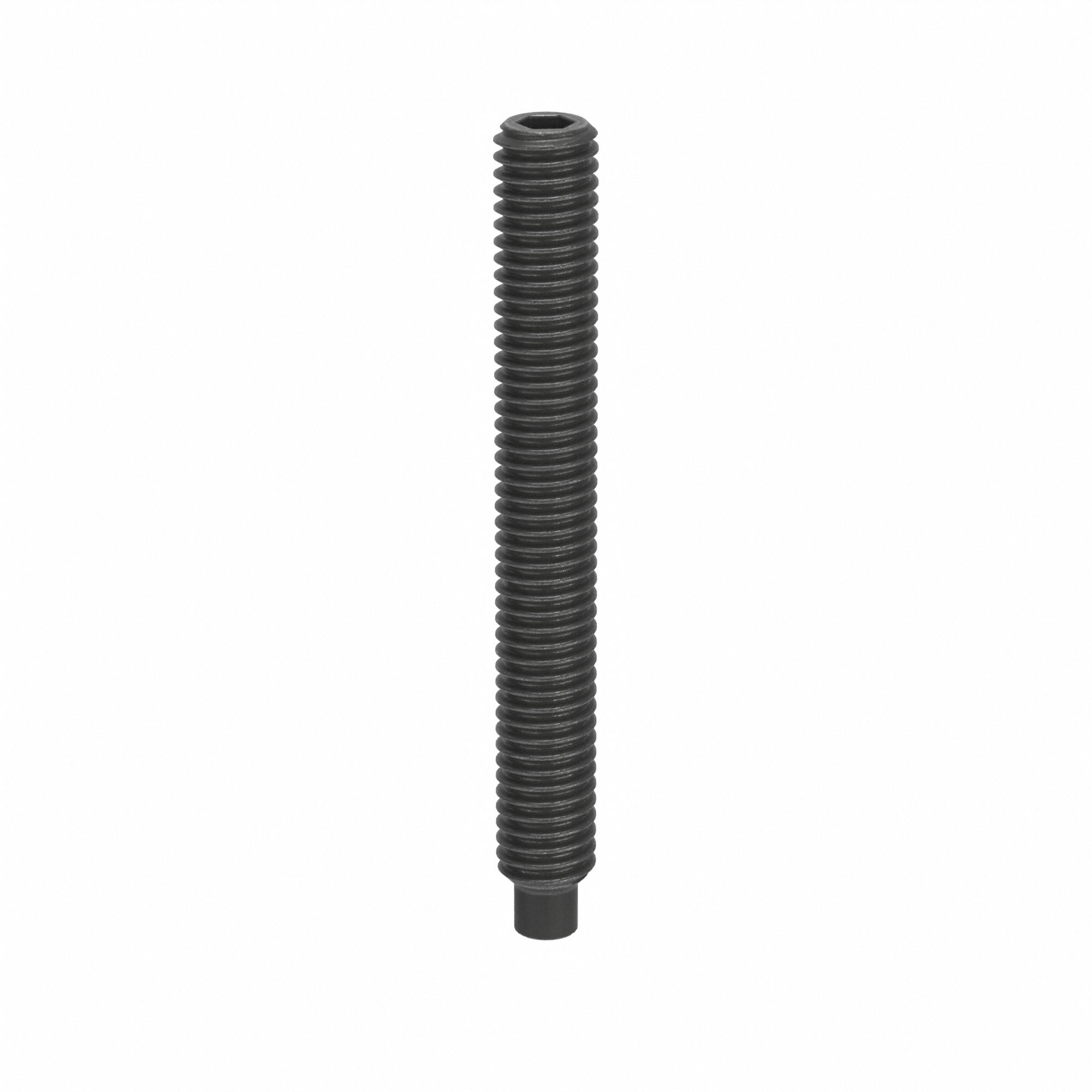 Socket Set Screw: M6x1 Thread Size, 50 mm Overall Lg, Dog pt, Steel, Black Oxide, Socket, 100 PK