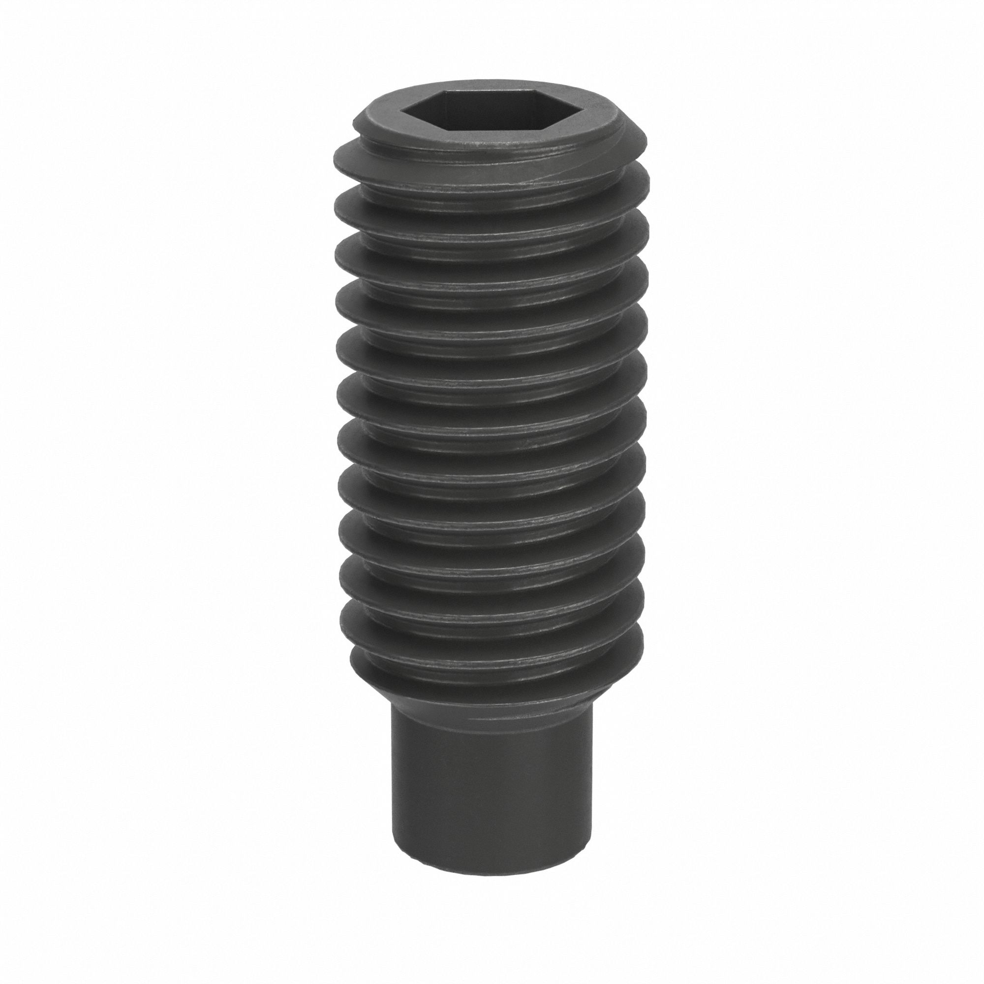 Socket Set Screw: M8x1.25 Thread Size, 20 mm Overall Lg, Dog pt, Steel, Black Oxide, Socket, 100 PK