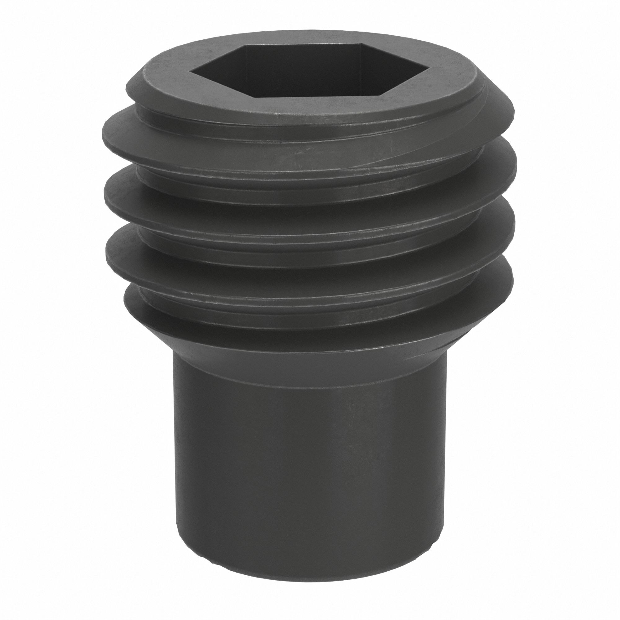 Socket Set Screw: M10x1.5 Thread Size, 12 mm Overall Lg, Dog pt, Steel, Black Oxide, Socket, 50 PK