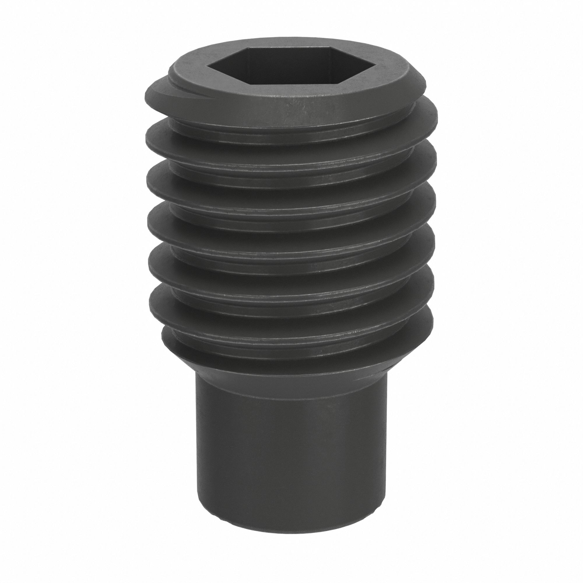 Socket Set Screw: M10x1.5 Thread Size, 16 mm Overall Lg, Dog pt, Steel, Black Oxide, Socket, 50 PK