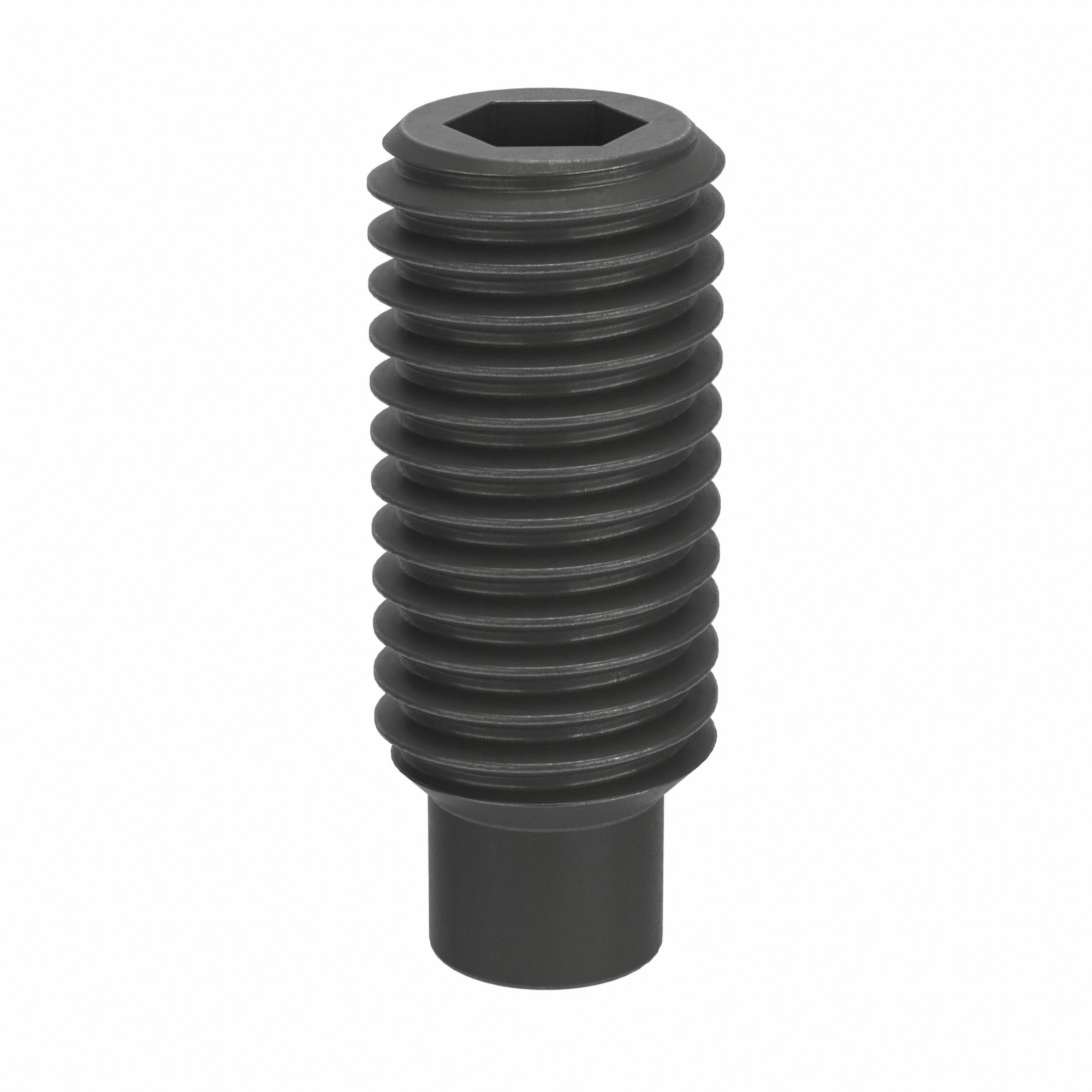 Socket Set Screw: M12x1.75 Thread Size, 30 mm Overall Lg, Dog pt, Steel, Black Oxide, Socket, 50 PK