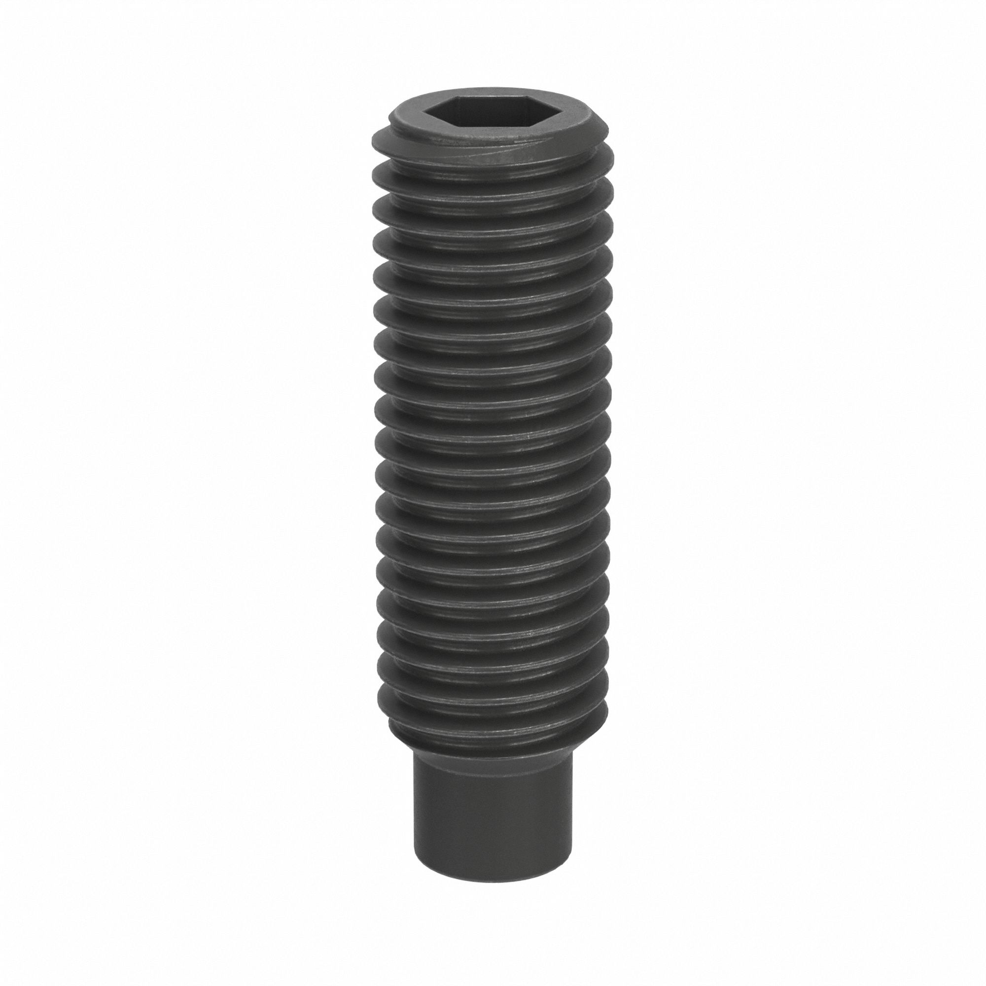 Socket Set Screw: M12x1.75 Thread Size, 40 mm Overall Lg, Dog pt, Steel, Black Oxide, Socket, 50 PK